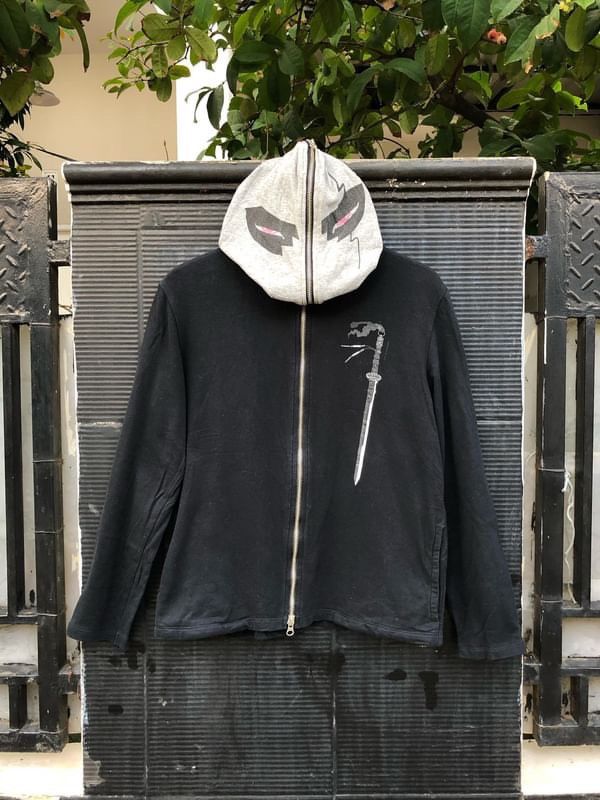 image of Avant Garde x Ppfm Japan Tajomaru Full Zipper Hoodie in Black, Men's (Size Medium)