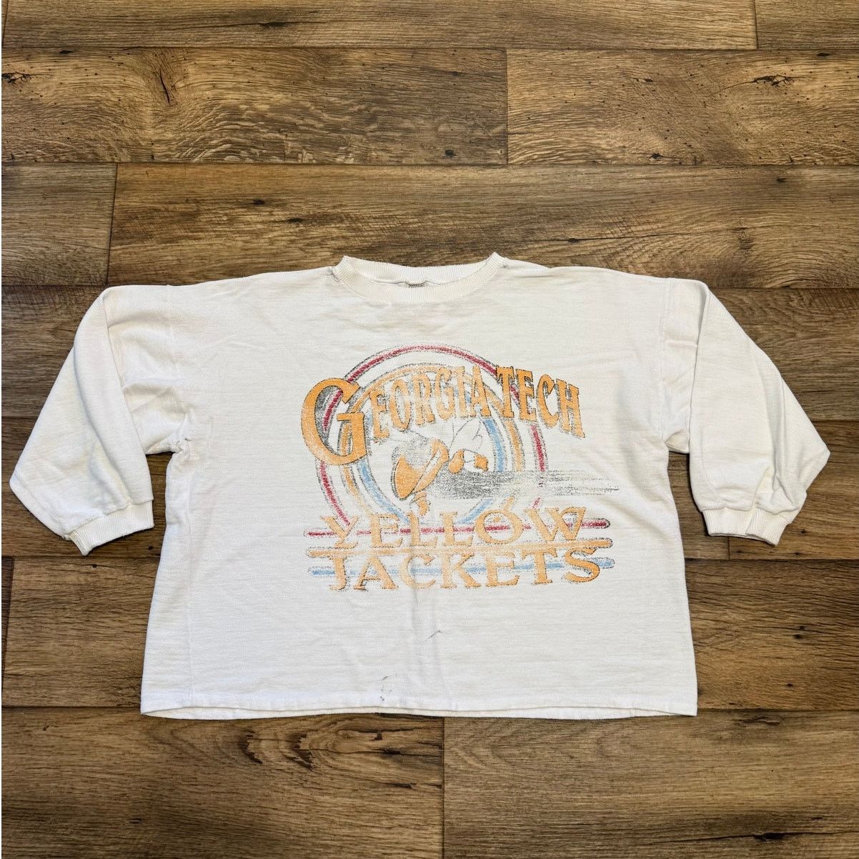 Vintage Vintage 90s Georgia Tech Yellow Jackets Cropped Crewneck Size S / US 4 / IT 40 - 1 Thumbnail