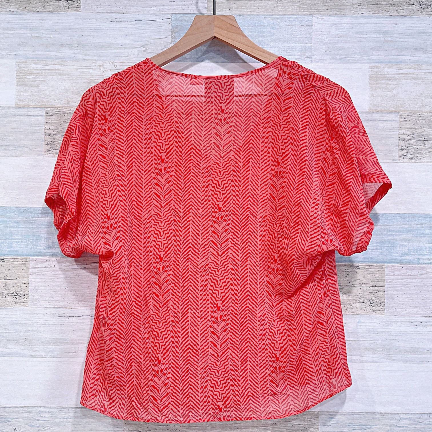 Anthropologie MAEVE Anthropologie Silk Sheer Shirt Orange Womens Small Size S / US 4 / IT 40 - 3 Thumbnail