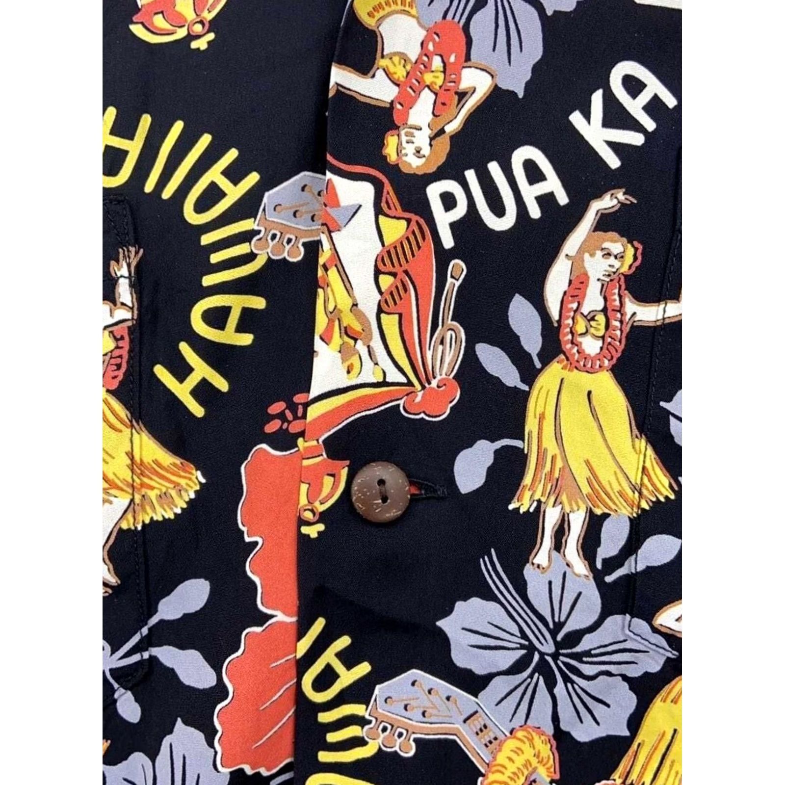 Sun Surf SUN SURF Shirt Long-Sleeve Aloha L Black Hibiscus Casual USED Mens Shirt Size US L / EU 52-54 / 3 - 7 Thumbnail
