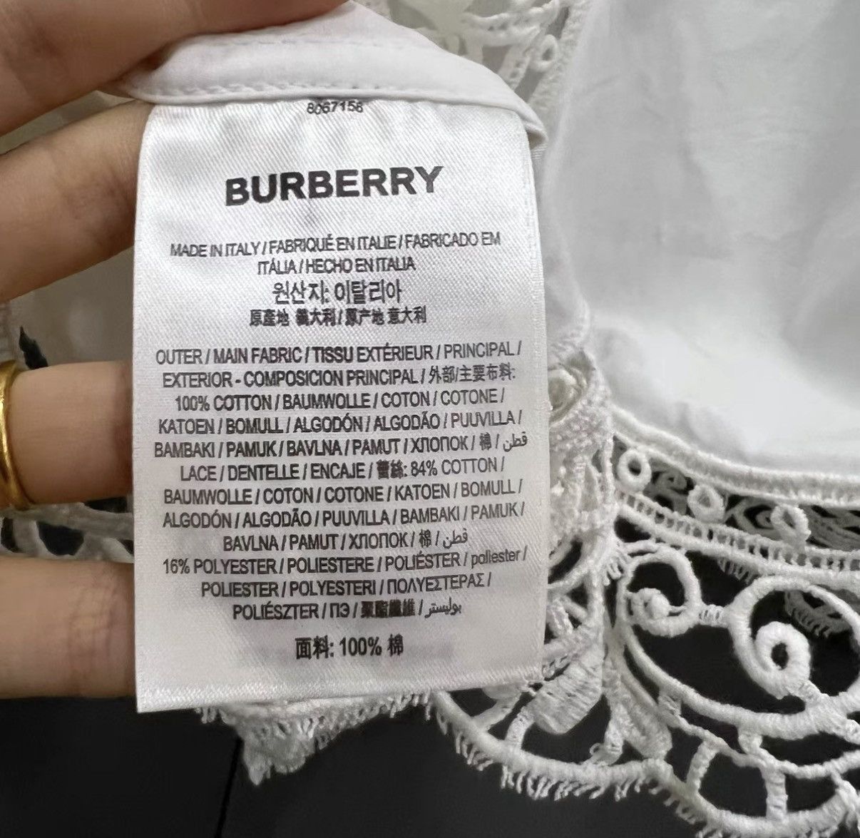 Burberry Burberry 23rd Style White Lace Long-Sleeve Shirt J41 Size S / US 4 / IT 40 - 3 Thumbnail