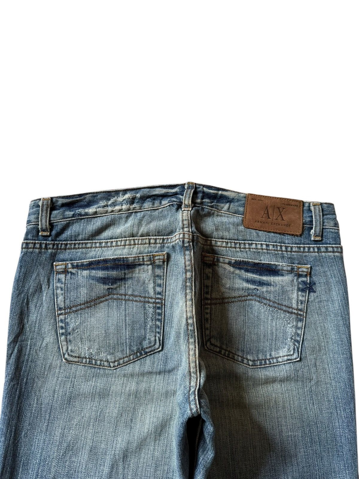 Armani Exchange Vintage Armani Exchange Distressed Flare Jeans Size 34" / US 12 / IT 48 - 4 Thumbnail