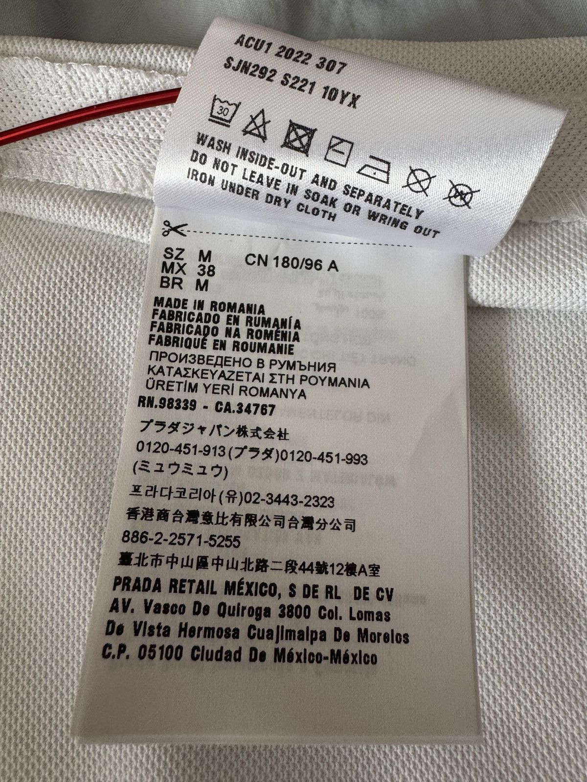 Prada 🔥🔥 Prada Linea Rossa White Pique T-Shirt Size US M / EU 48-50 / 2 - 8 Thumbnail