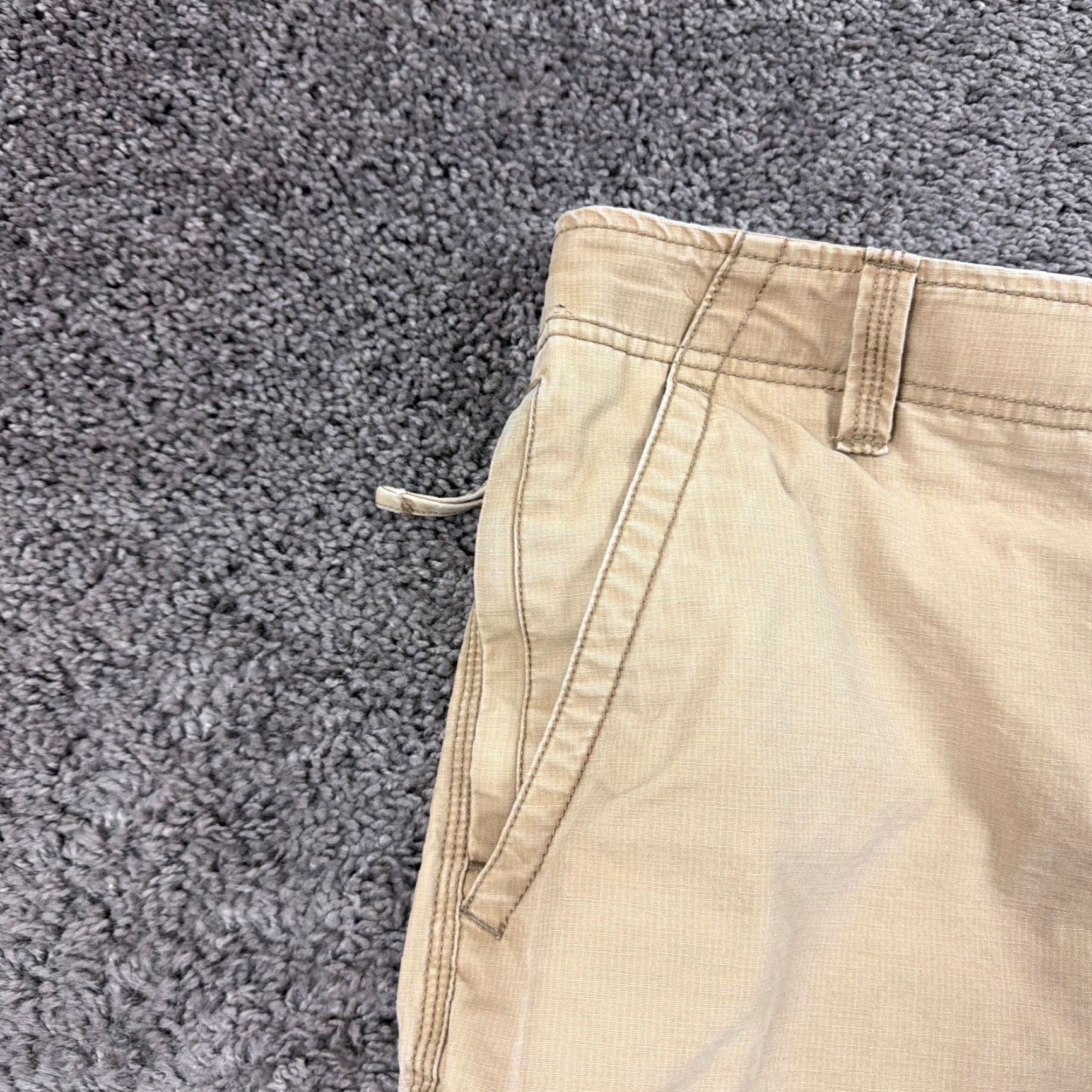 Vintage L.L. Bean Pants Mens 38 Cargo Canvas Beige Cotton Workwear Regular Straight Cargo Pocket 30 In Inseam 38x30 Mens Size US 38 / EU 54 - 3 Thumbnail