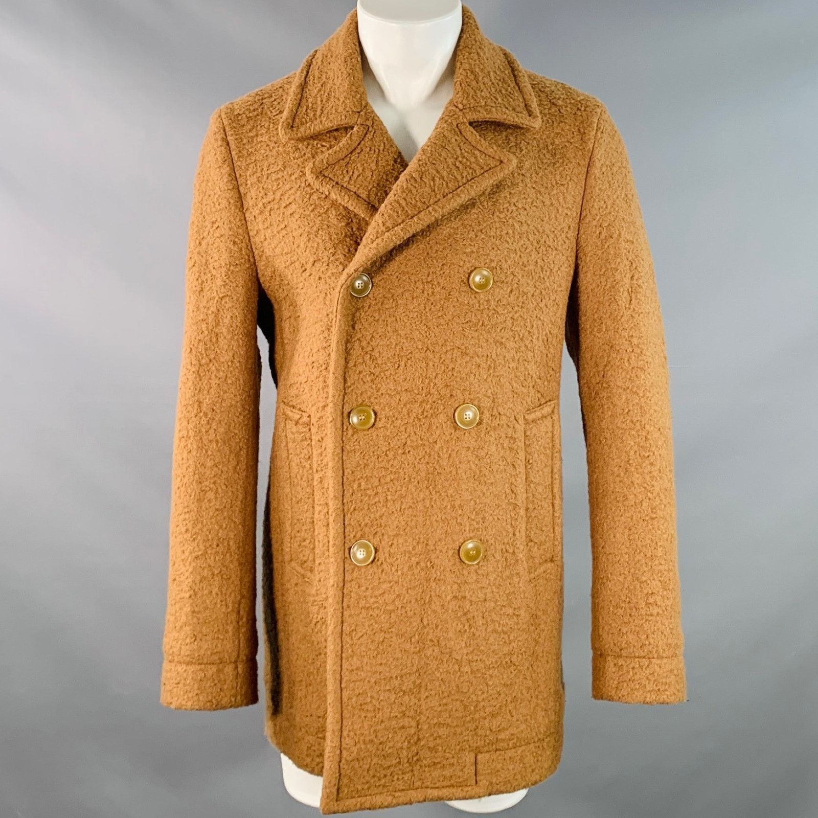 Simon Miller SIMON MILLER Size M Hyde Tan Textured Wool Cotton Peacoat Size US M / EU 48-50 / 2 - 1 Thumbnail