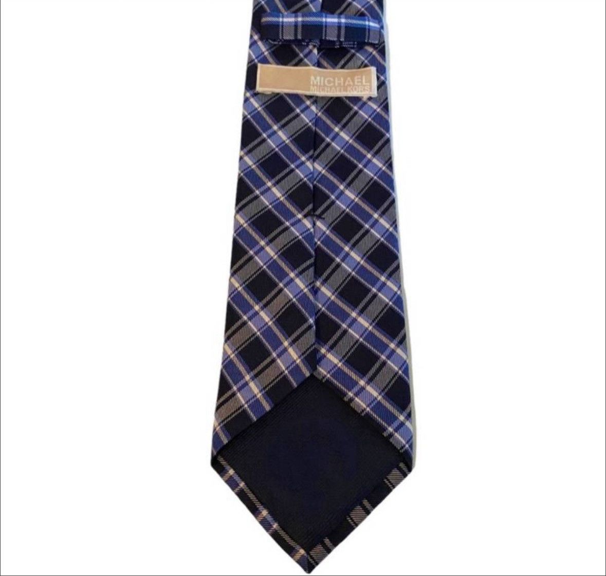 Michael Kors Michael Kors Blue Plaid 100% Silk Men's Tie Size ONE SIZE - 2 Thumbnail