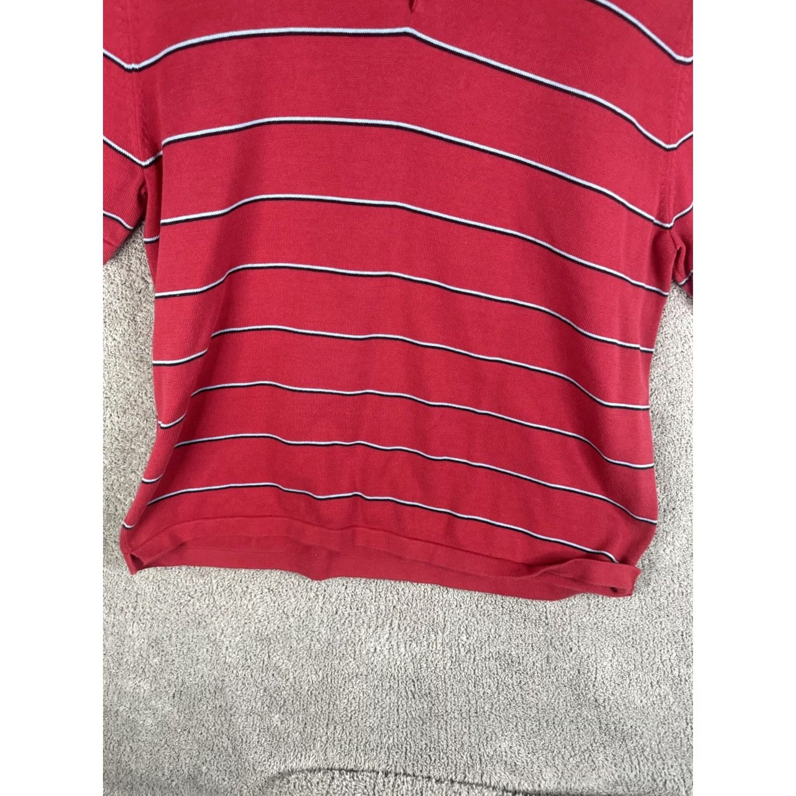 Brooks Brothers VINTAGE Brooks Brothers Polo Shirt Mens XL Red Striped Pima Cotton Short Sleeve Size US XL / EU 56 / 4 - 4 Thumbnail