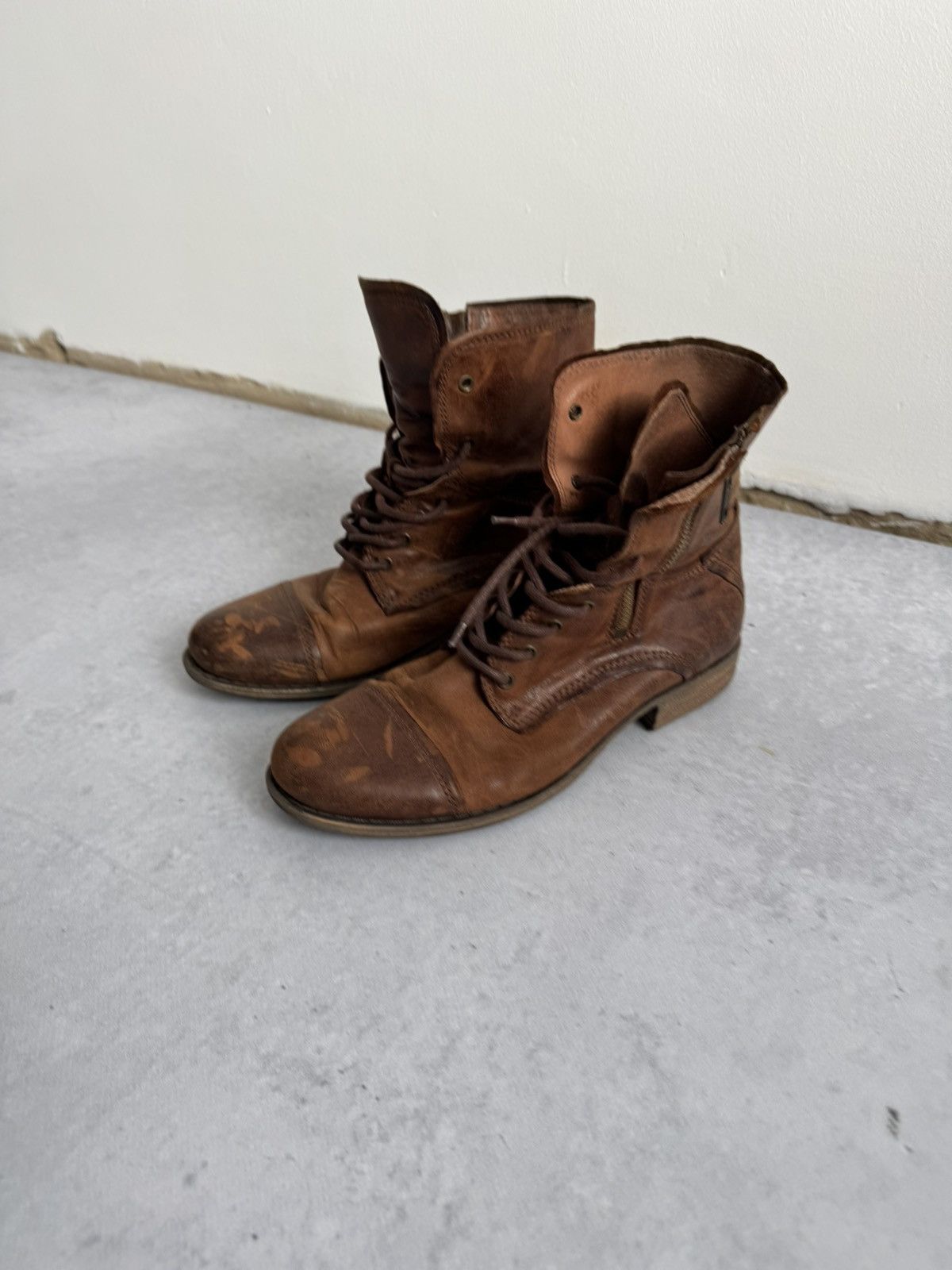 Japanese Brand Vintage Guildi Style Y2k Distressed Leather Anckle Boot Size US 10 / IT 40 - 2 Thumbnail