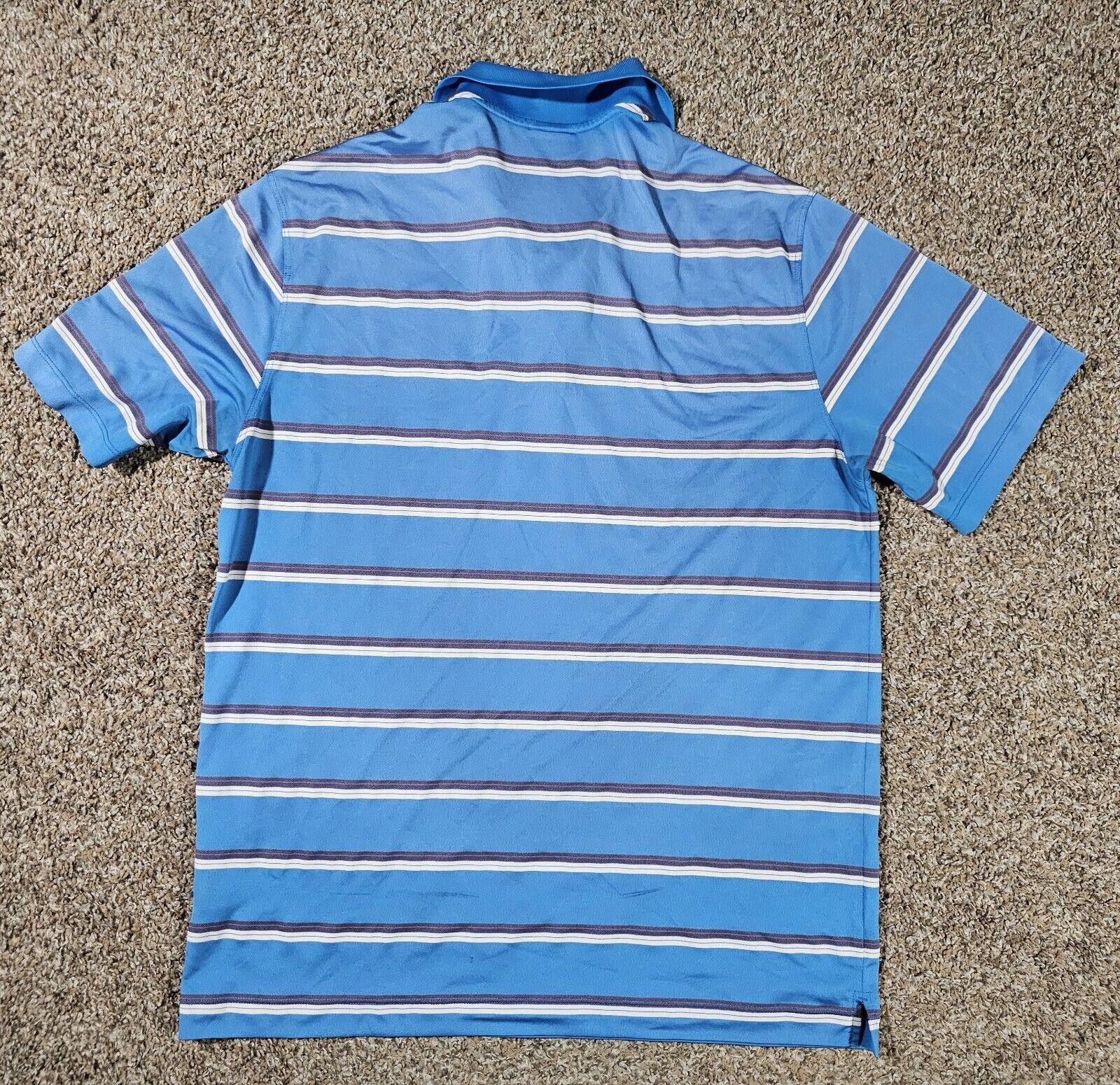 Nike Nike GOLF blue Striped Dri-Fit Large Polo - Stains SEE PICS Size US L / EU 52-54 / 3 - 7 Thumbnail