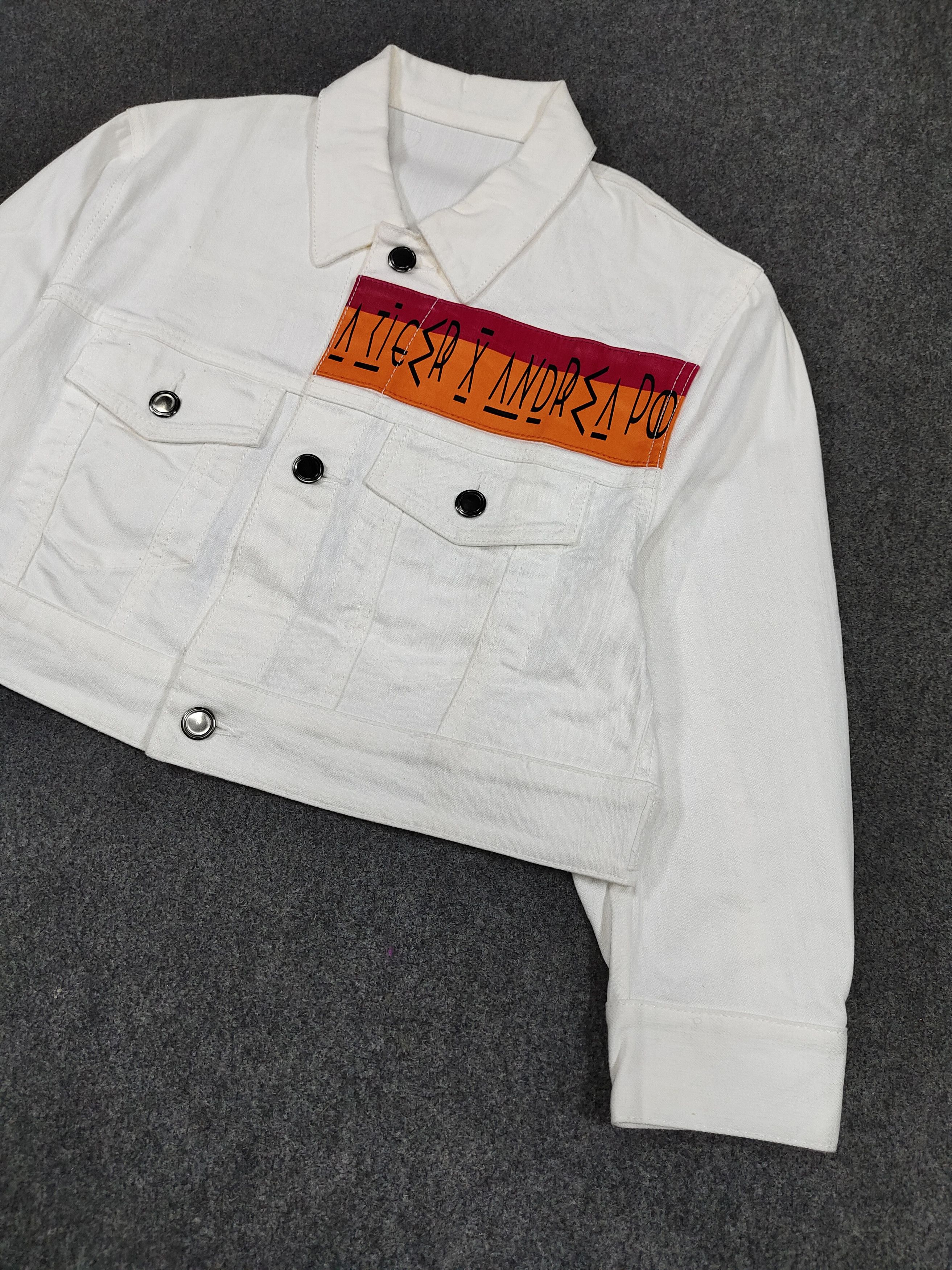 Andrea Pompilio Onitsuka Tiger x Andrea Pompilio Runway Cropped Denim Jacket Size M / US 6-8 / IT 42-44 - 7 Thumbnail