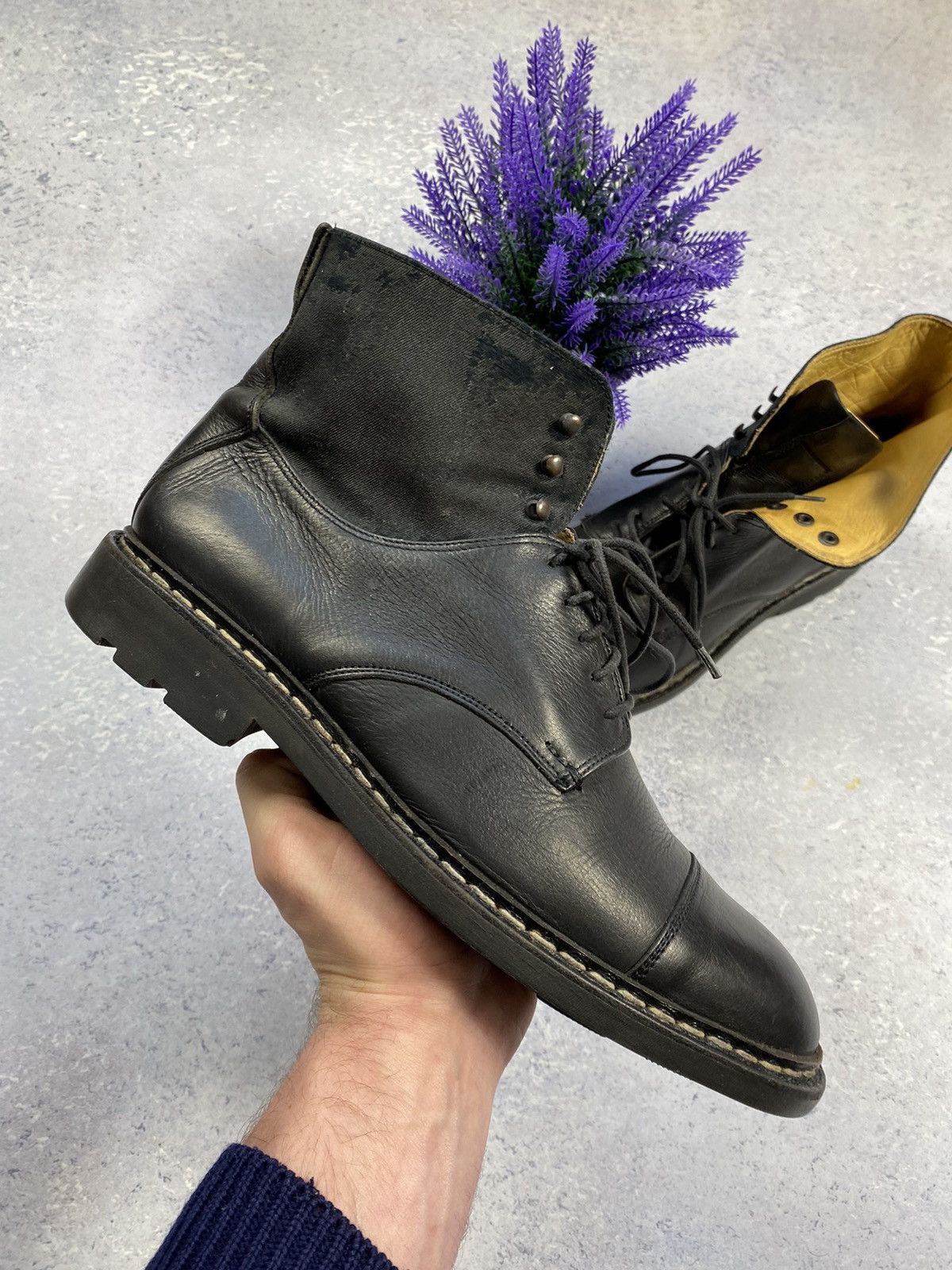 Heschung Leather Black Men’s Boots Made in France