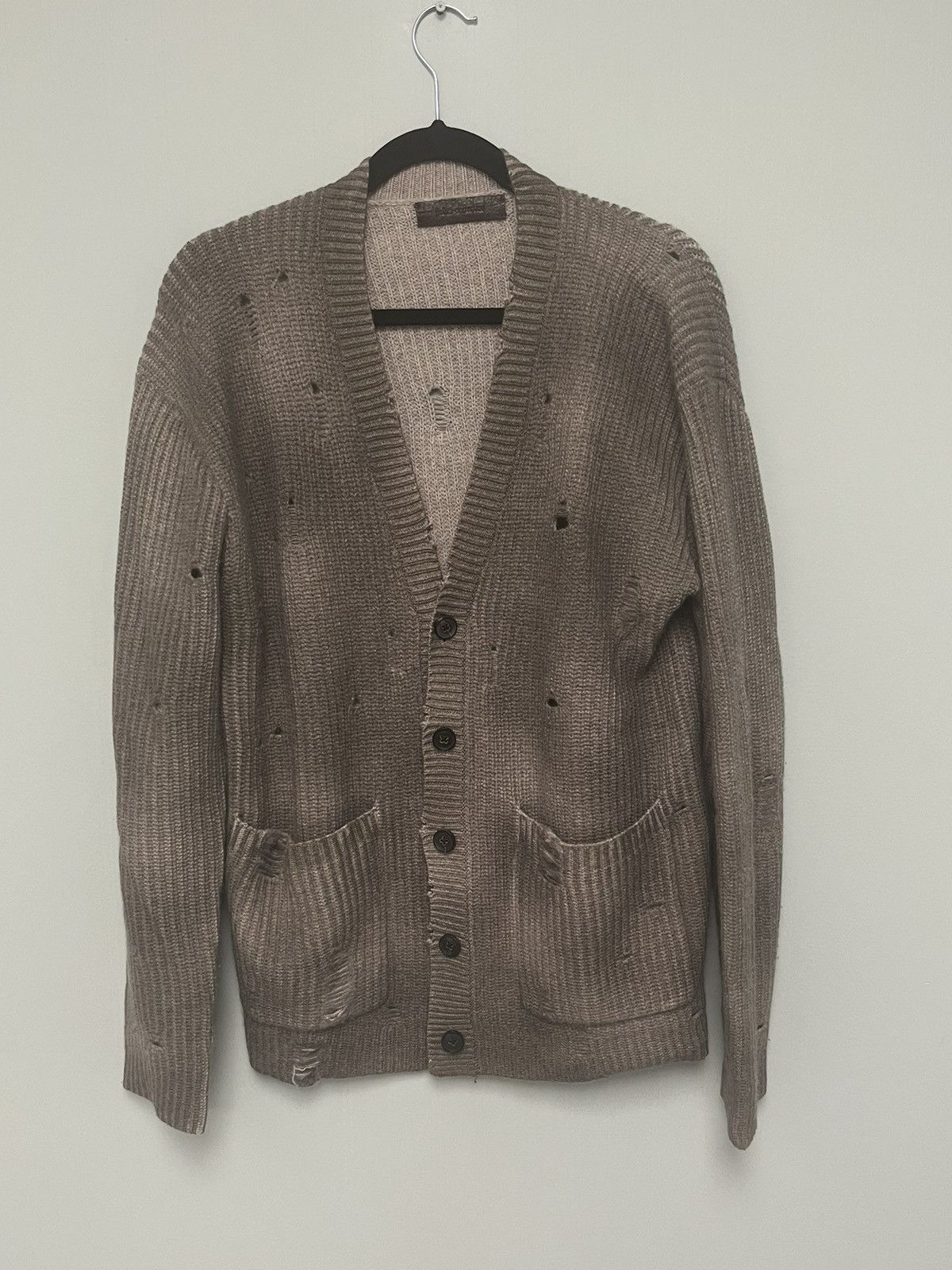 John Varvatos Destroyed Cashmere Distressed cardigan. Med Size US M / EU 48-50 / 2 - 8 Thumbnail