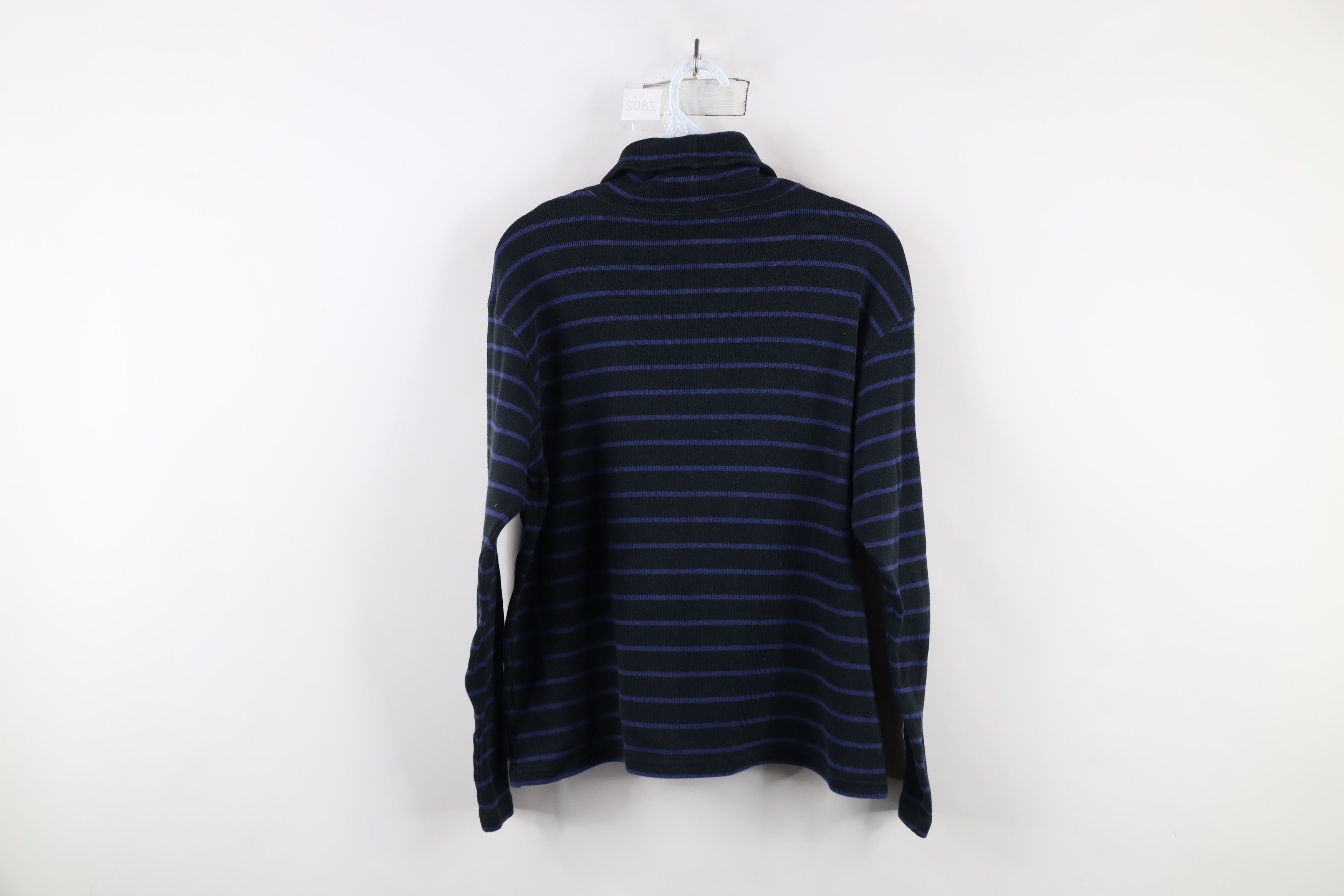 L.L. Bean × Vintage Vintage 90s LL Bean Striped Ribbed Knit Turtleneck T-Shirt Size M / US 6-8 / IT 42-44 - 7 Thumbnail