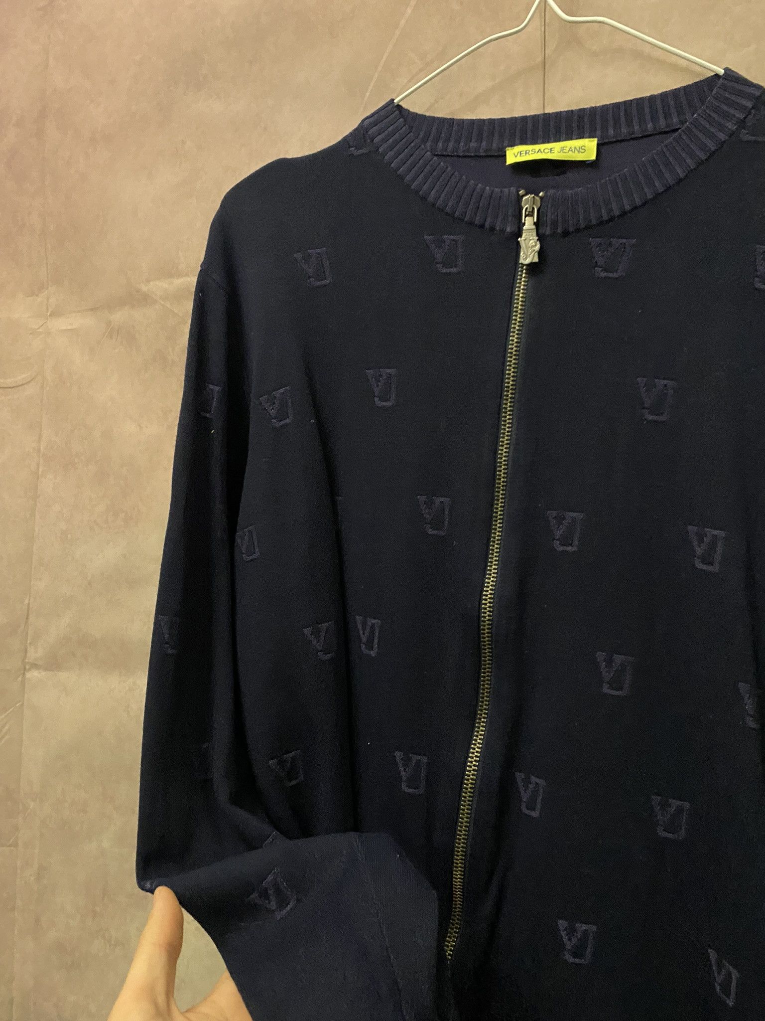 Designer × Versace Versace Jeans Zip-Sweater Monogram Luxury Size US M / EU 48-50 / 2 - 2 Thumbnail