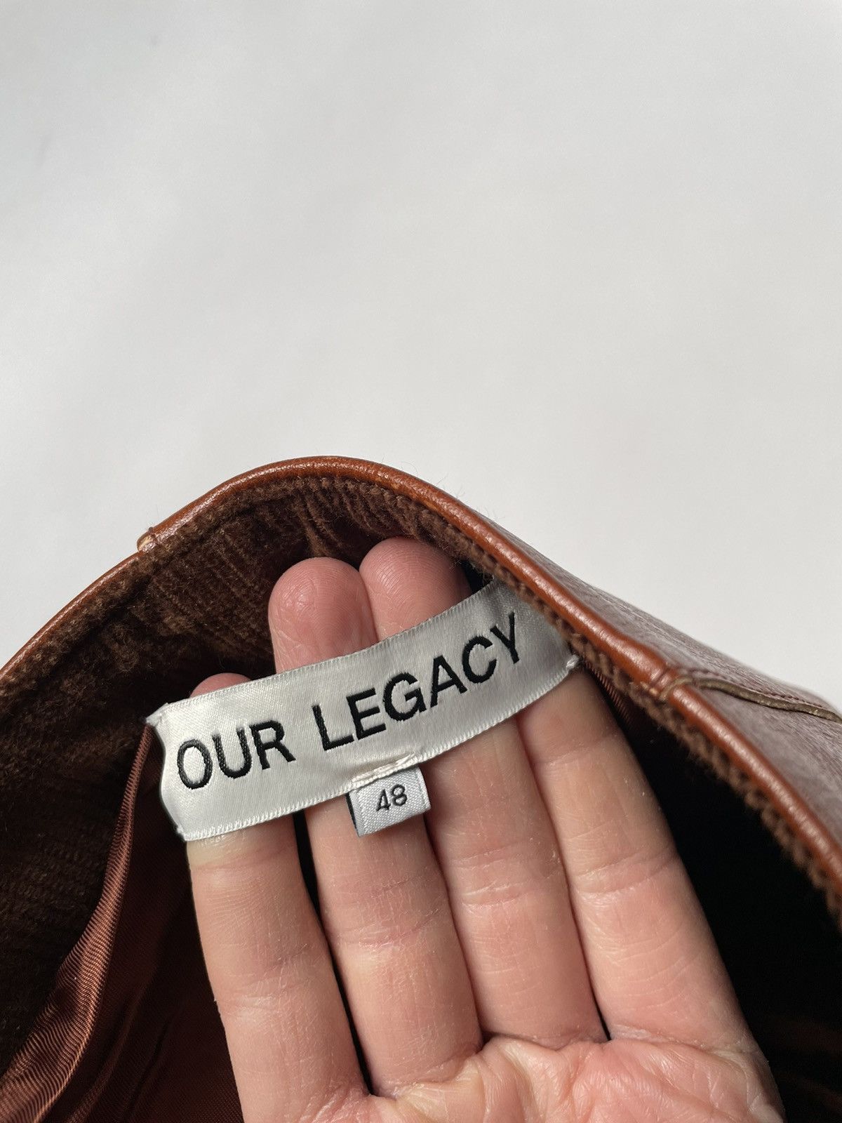 Our Legacy Cognac Leather ‘Biker’ Trousers Size US 30 / EU 46 - 3 Thumbnail