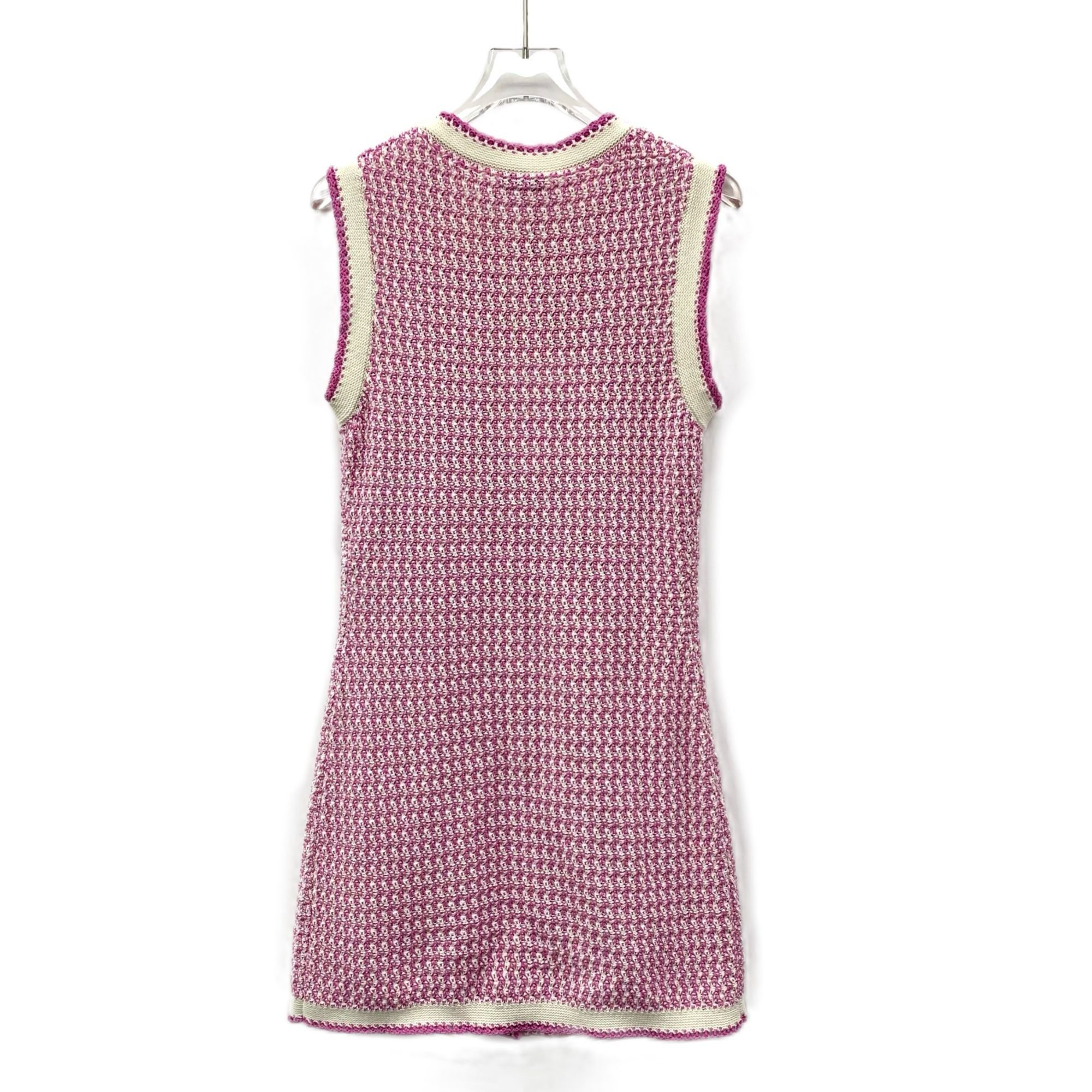 Chanel Chanel Pink Cotton Sleeveless Woven Dress Size 34 With Round Size XXS / US 00 / IT 34 - 8 Thumbnail