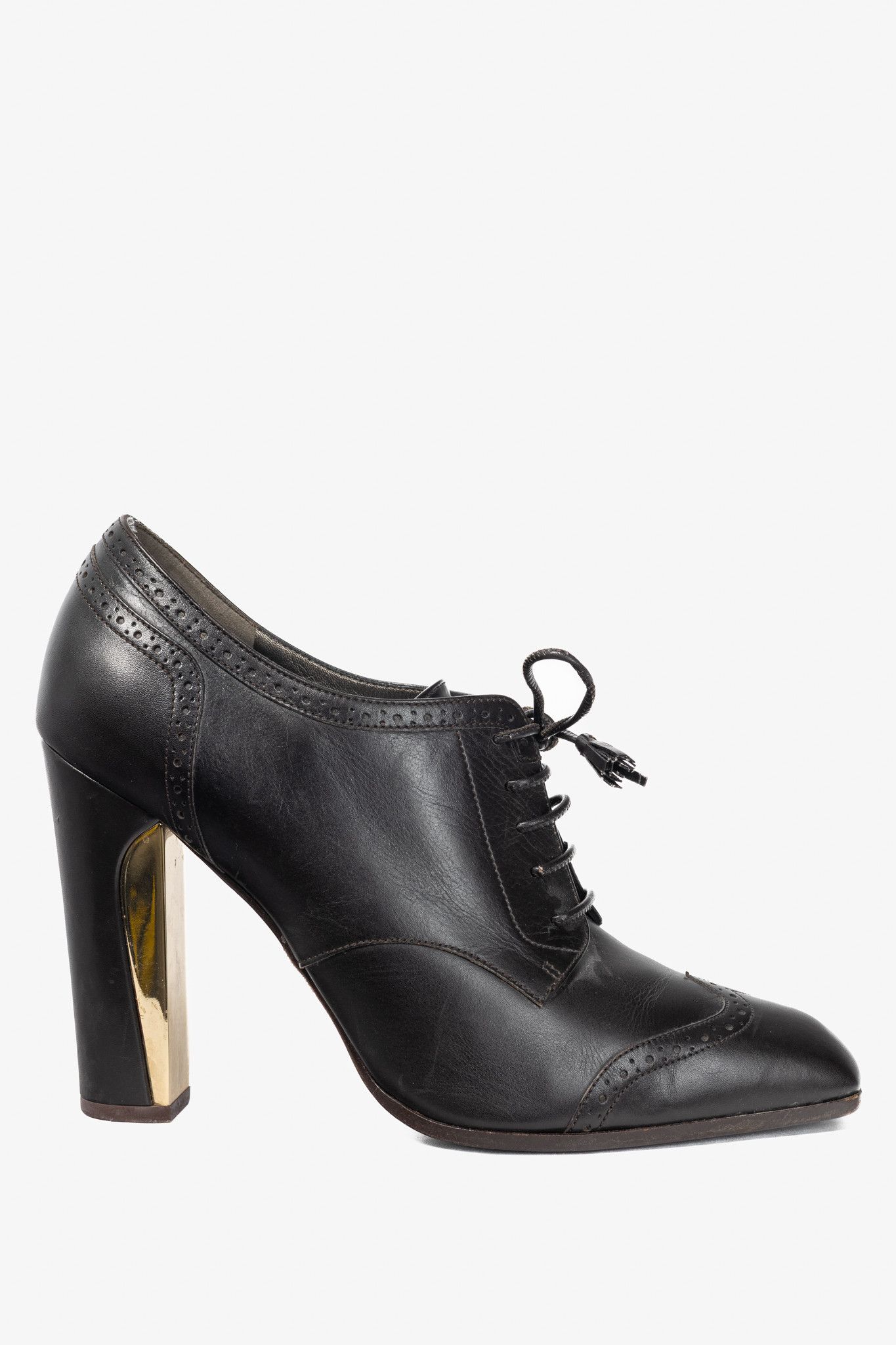 Salvatore Ferragamo Salvatore Ferragamo Fusadia Calf Wingtip Derby Heels Size US 10 / IT 40 - 1 Thumbnail