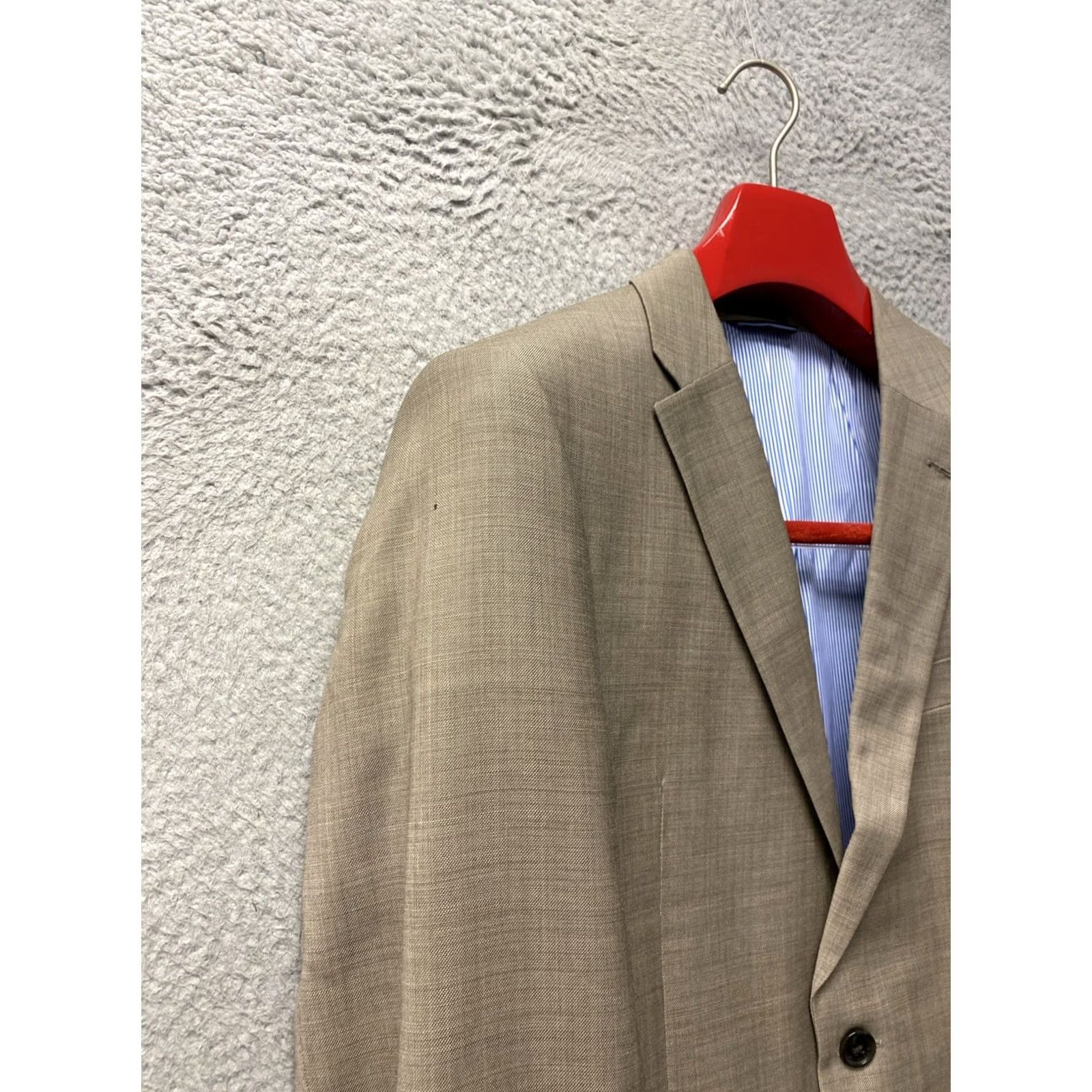 Tommy Hilfiger Tommy Hilfiger Blazer Mens 42R Tan Wool 2-Button Notch Lapel Pockets Solid Wool 2-Button Notch Lapel Tuxedo Inner Pockets 42R Mens Tan Blazer Size 42R - 5 Thumbnail