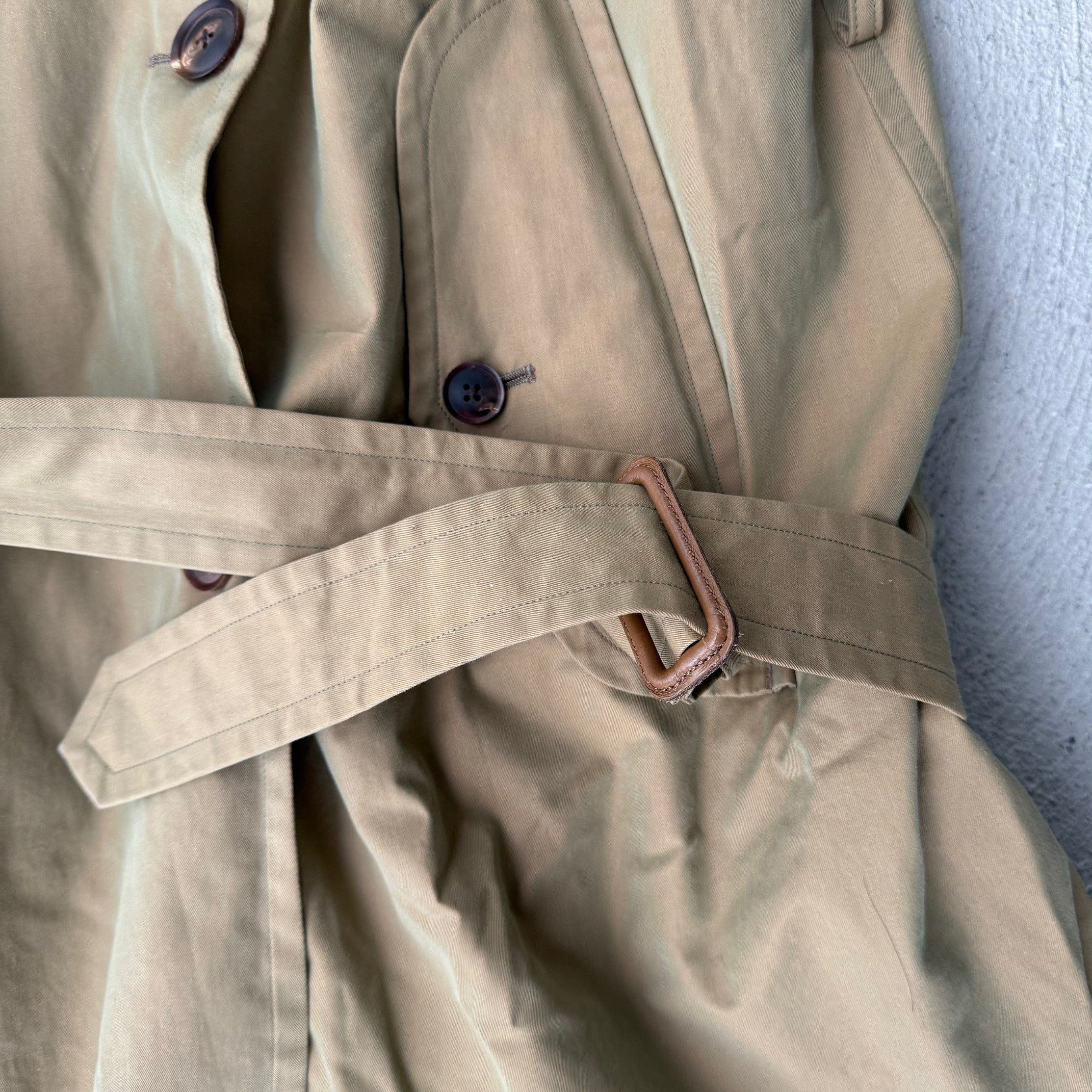 AURALEE FINX CHAMBRAY BIG TRENCH COAT