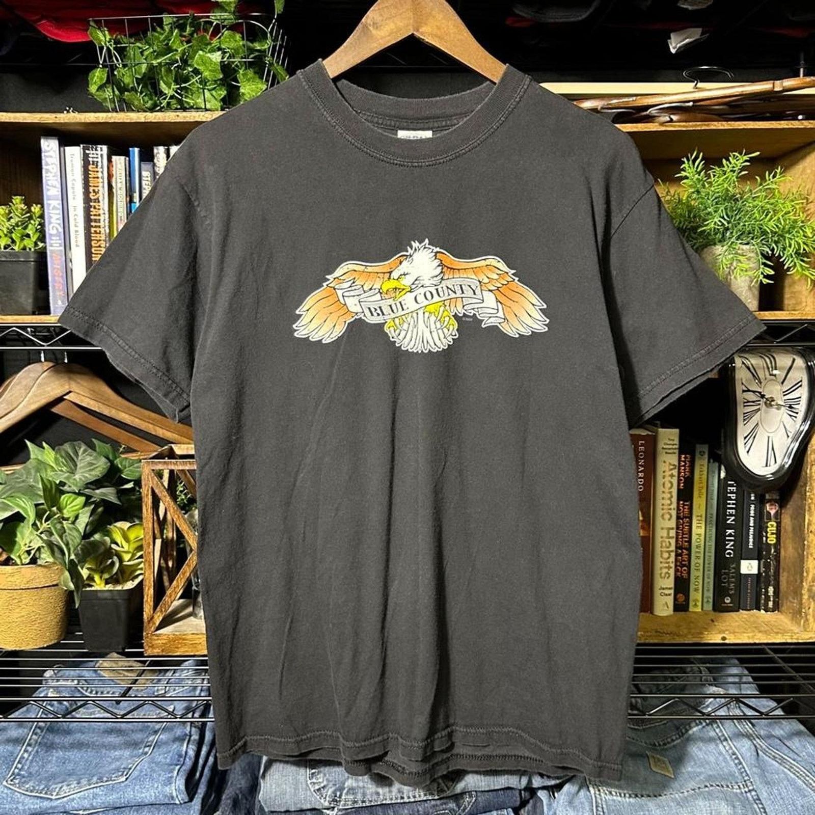 Gildan Vintage Y2K Blue County Country Music Band Tee Black Shirt Size US M / EU 48-50 / 2 - 2 Thumbnail