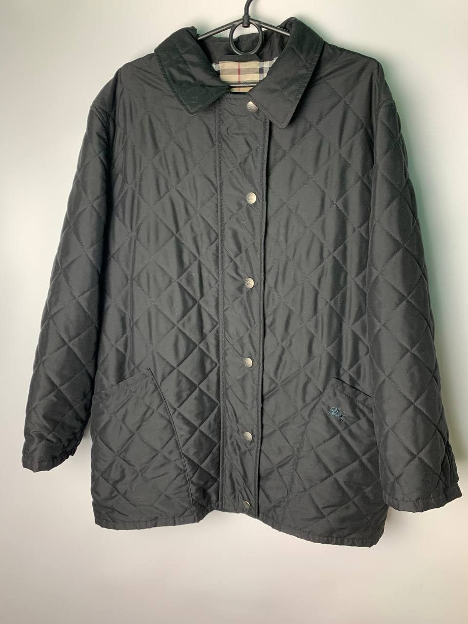 Image of Vintage Y2K Designer Luxury Burberry Quilted Jacket in Black, Women's (Size XS)