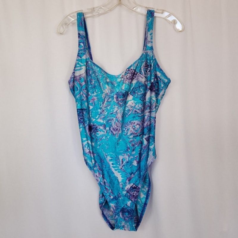 Vintage Vintage 90’s Sessa Strappy Blue One Piece Swim Suit Large 14 Size L / US 10 / IT 46 - 1 Thumbnail