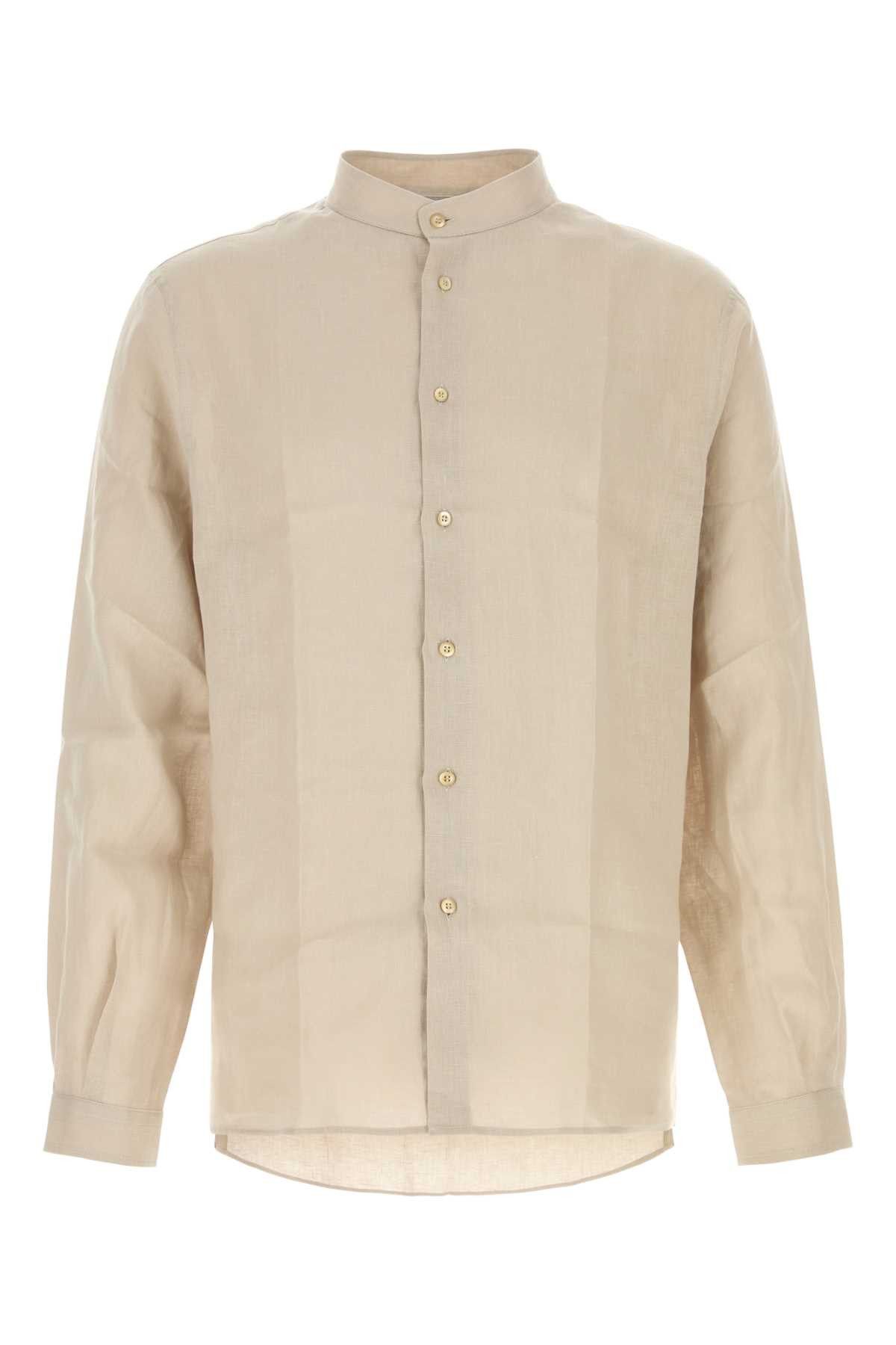 Brunello Cucinelli Sand Linen Shirt Size US S / EU 44-46 / 1 - 1 Thumbnail