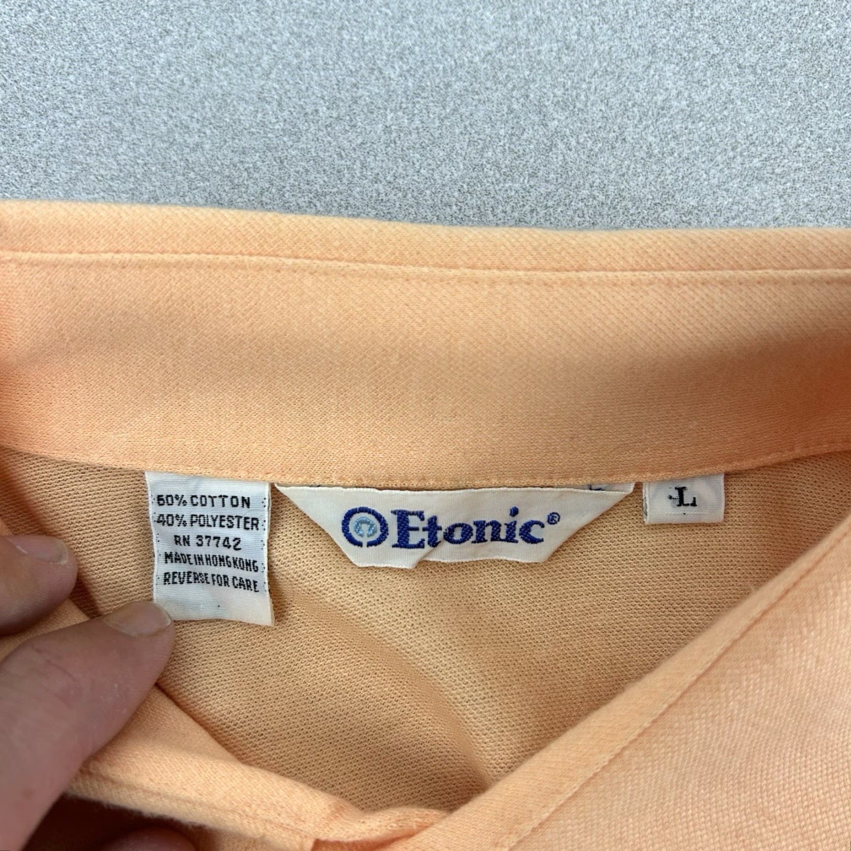 Vintage VTG Entonic Golf Polo Mens Large Orange Peach Minot Country Club 70s 80s Size US L / EU 52-54 / 3 - 3 Thumbnail