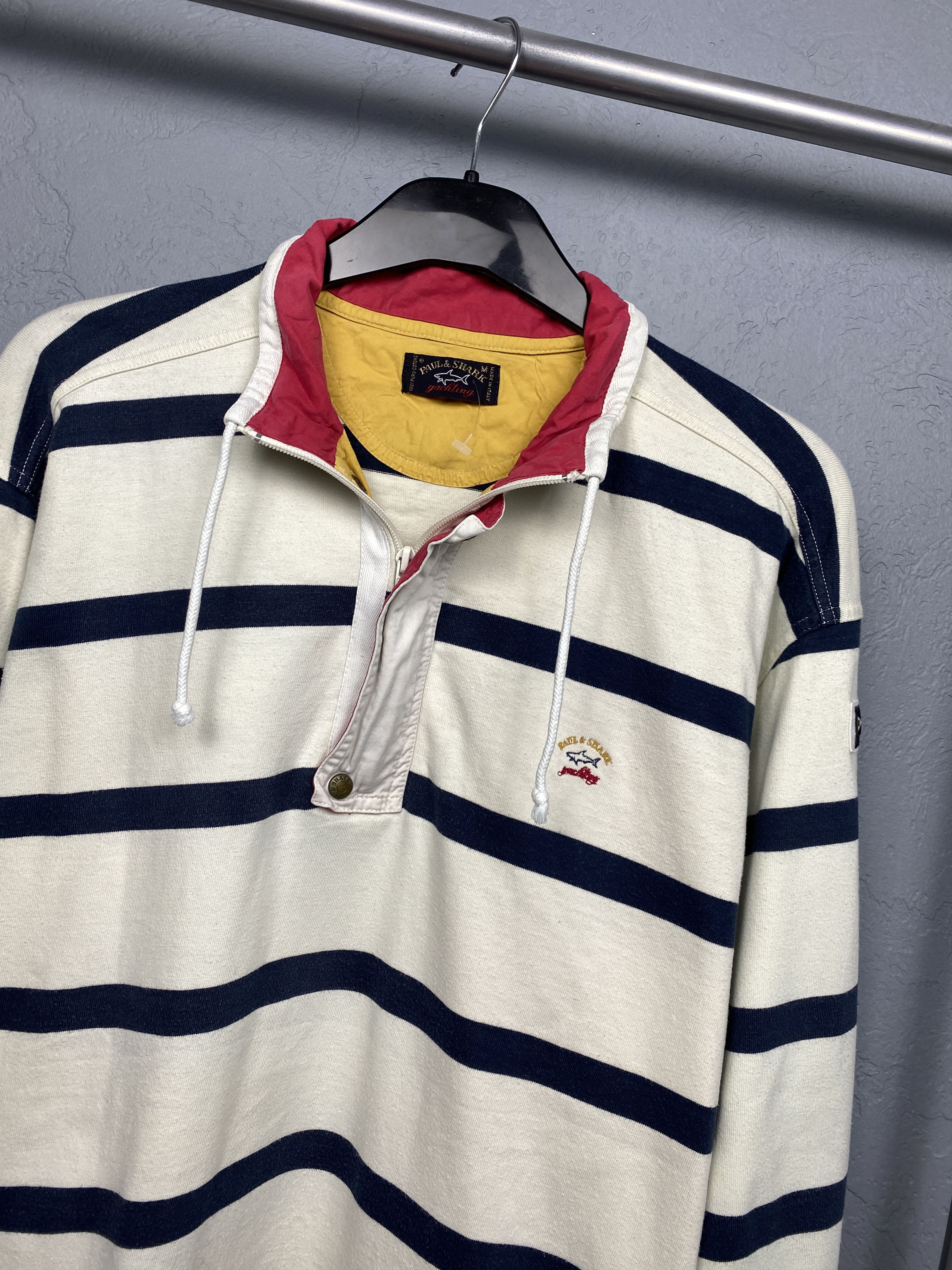 Paul & Shark Paul & Shark Vintage Mens Striped 1\4 Zip Sweatshirt Size US M / EU 48-50 / 2 - 2 Thumbnail