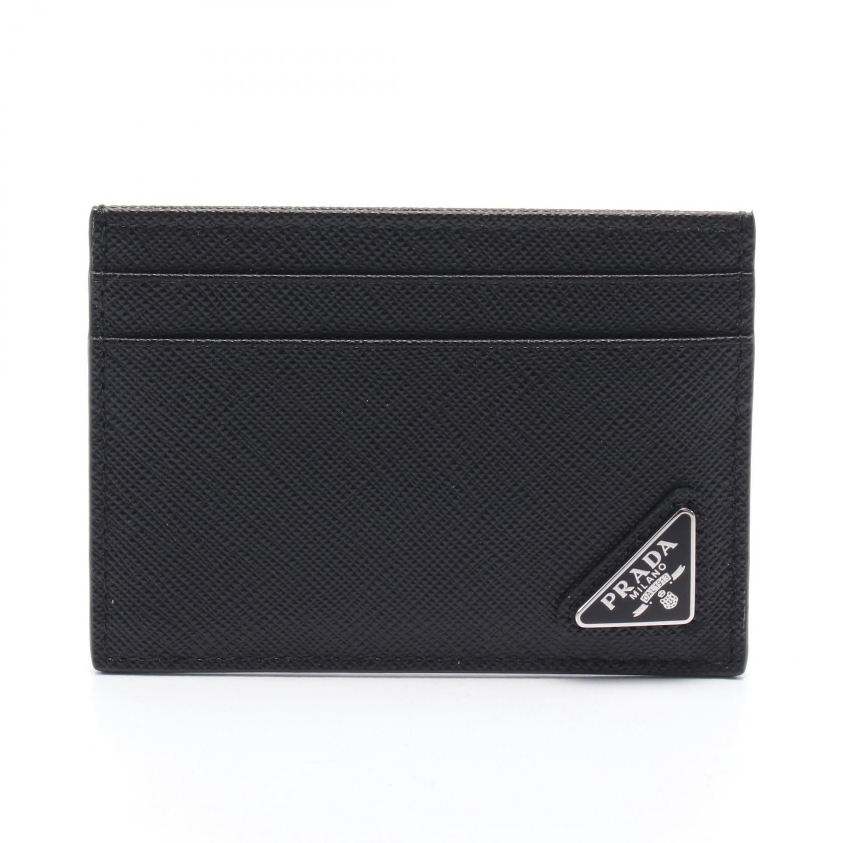 Prada Prada Card Case Leather Black Size ONE SIZE - 1 Thumbnail