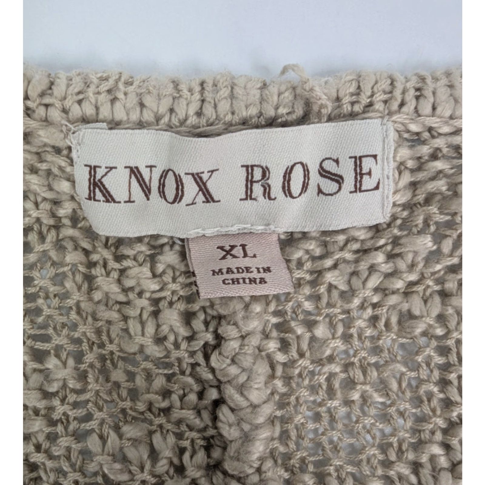 Vintage Knox Rose Bohemian Cardigan Open Sequin Fringe Drape Sweater Beige XL Womens Size XL / US 12-14 / IT 48-50 - 6 Thumbnail