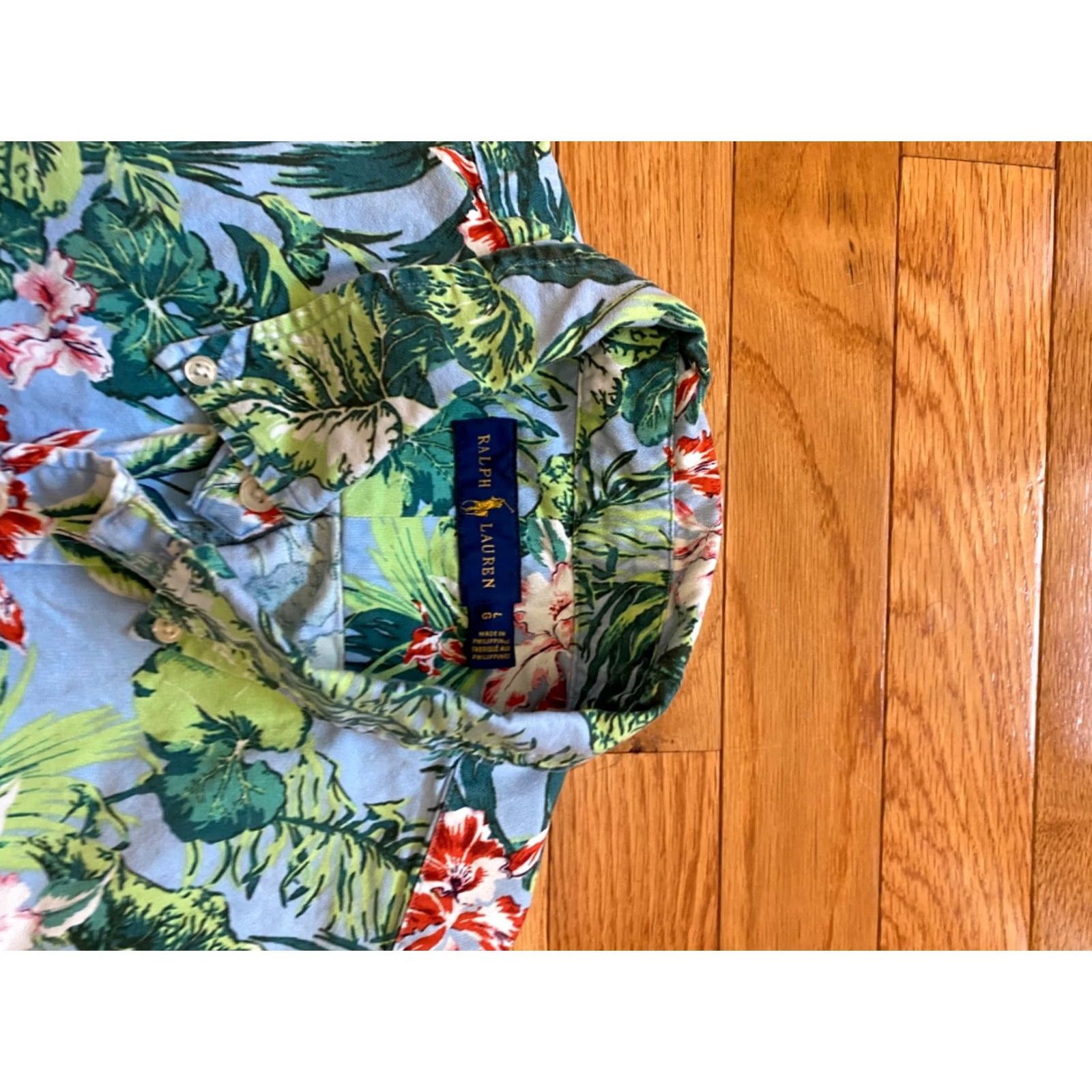 Polo Ralph Lauren Polo Ralph Lauren Shirt Hawaiian Floral Camp Cotton Mens Sz L Size US L / EU 52-54 / 3 - 3 Thumbnail