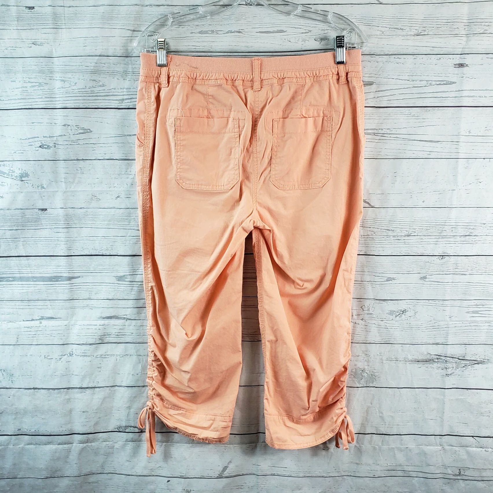 Vintage Chicos Womens Cropped Pants Zip Cotton Blend Mid Rise Orange 4 Inseam 20 Womens Size 27" / US 4 / IT 40 - 3 Thumbnail