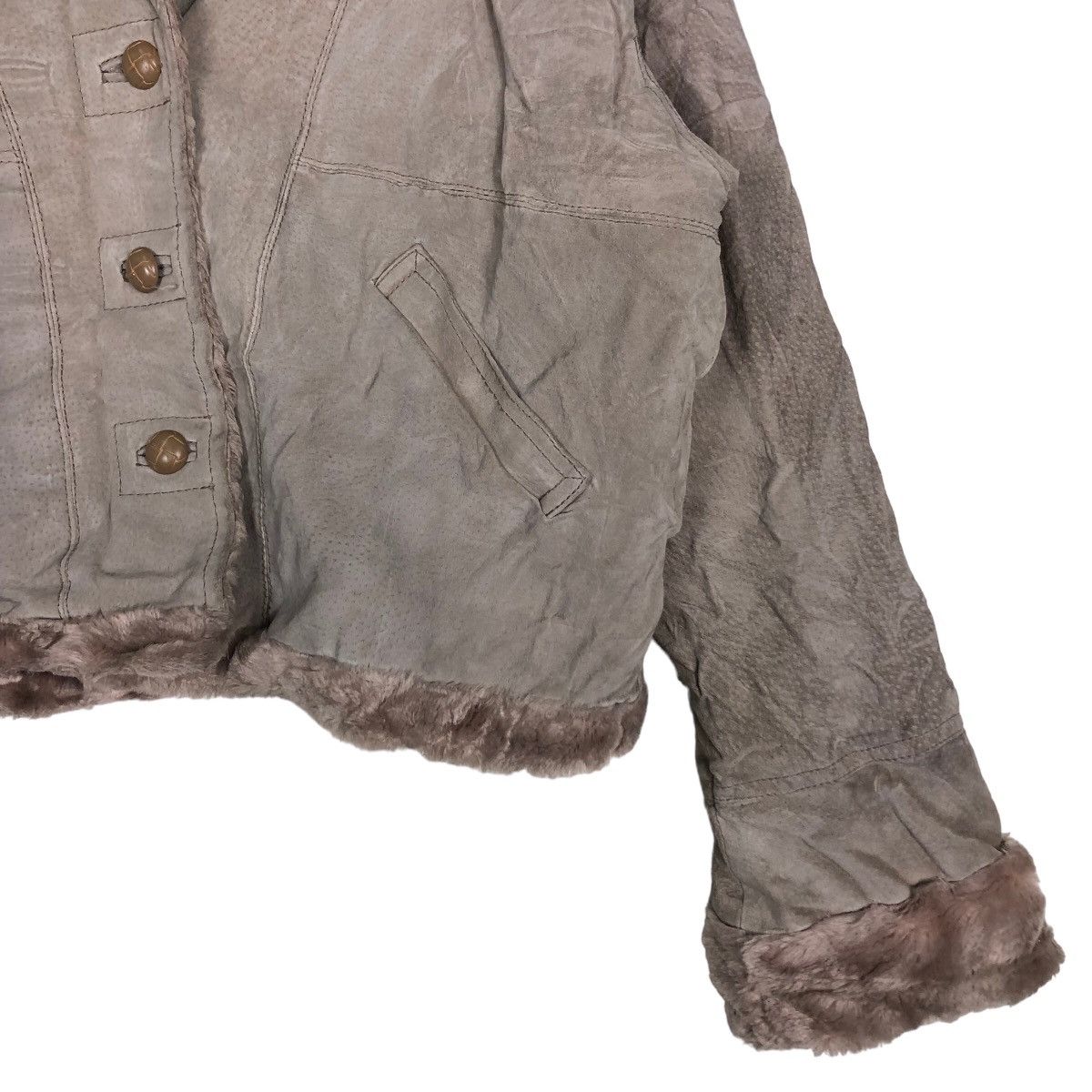 Hysteric Glamour 🔥Vtg Leather Jacket Biker Cropped HG Mink Fur Lining Size US M / EU 48-50 / 2 - 5 Thumbnail