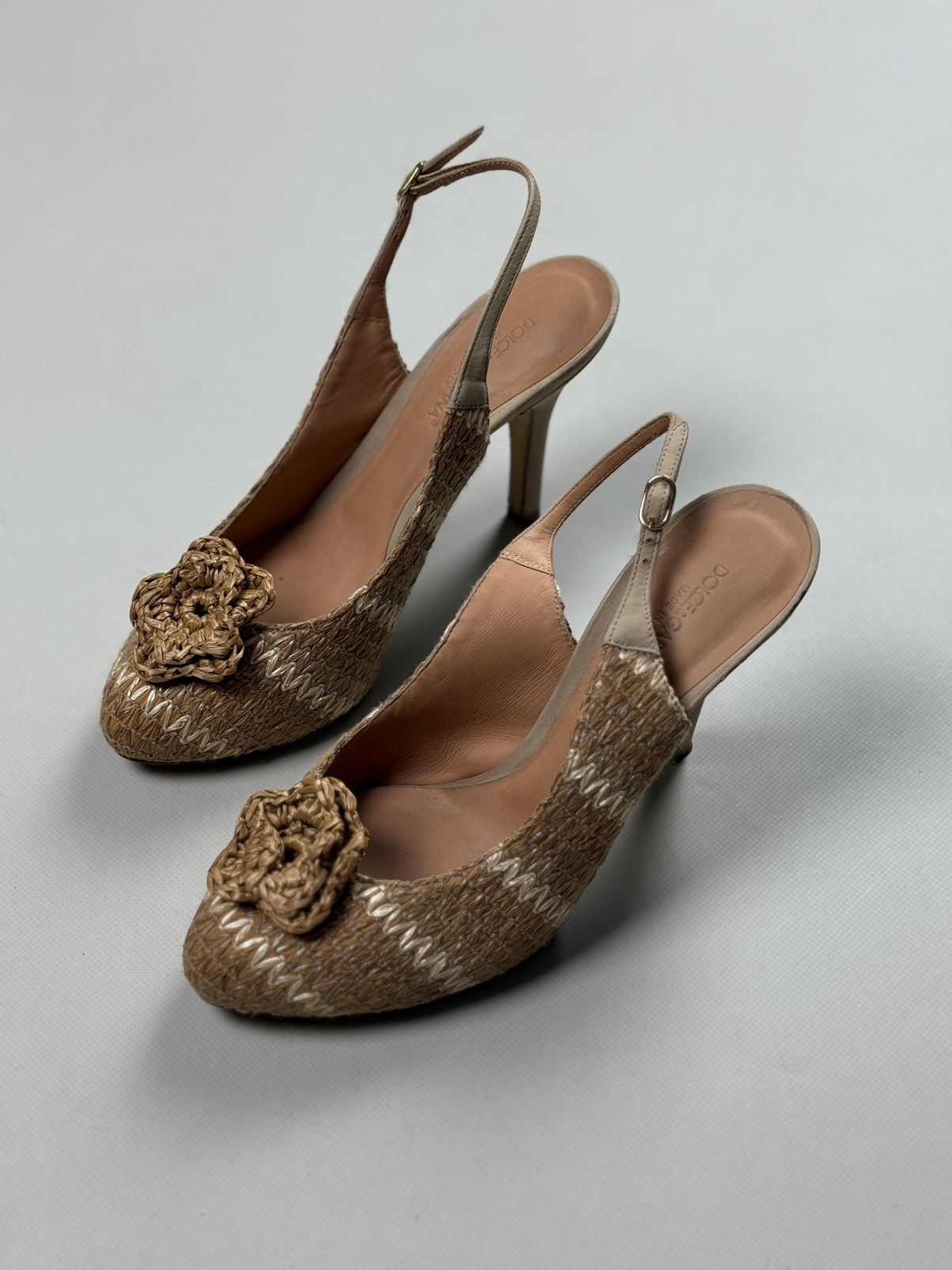 Dolce & Gabbana Dolce & Gabbana Raffia Sling Back Heels Pumps Size 37.5 Size US 7.5 / IT 37.5 - 12 Thumbnail