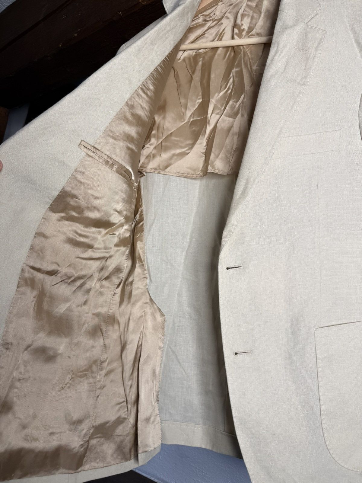 Other Pelikamo Zürich Cream Linen Blazer Made in Switzerland Size 42R - 2 Thumbnail