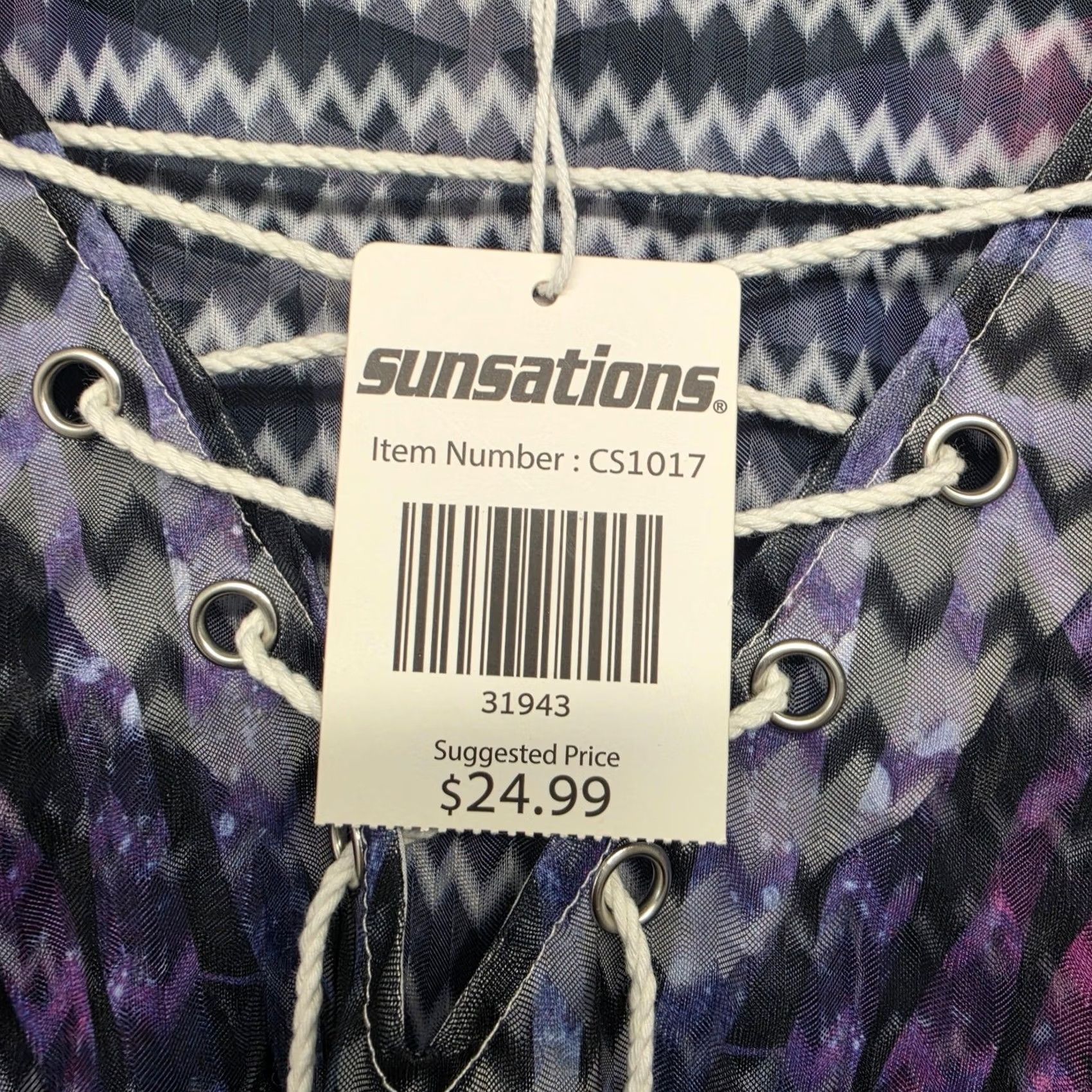 Vintage Sunsations Kimono Poncho Beach Cover Up Womens OS Blue Purple Geometric NEW Size ONE SIZE - 4 Thumbnail