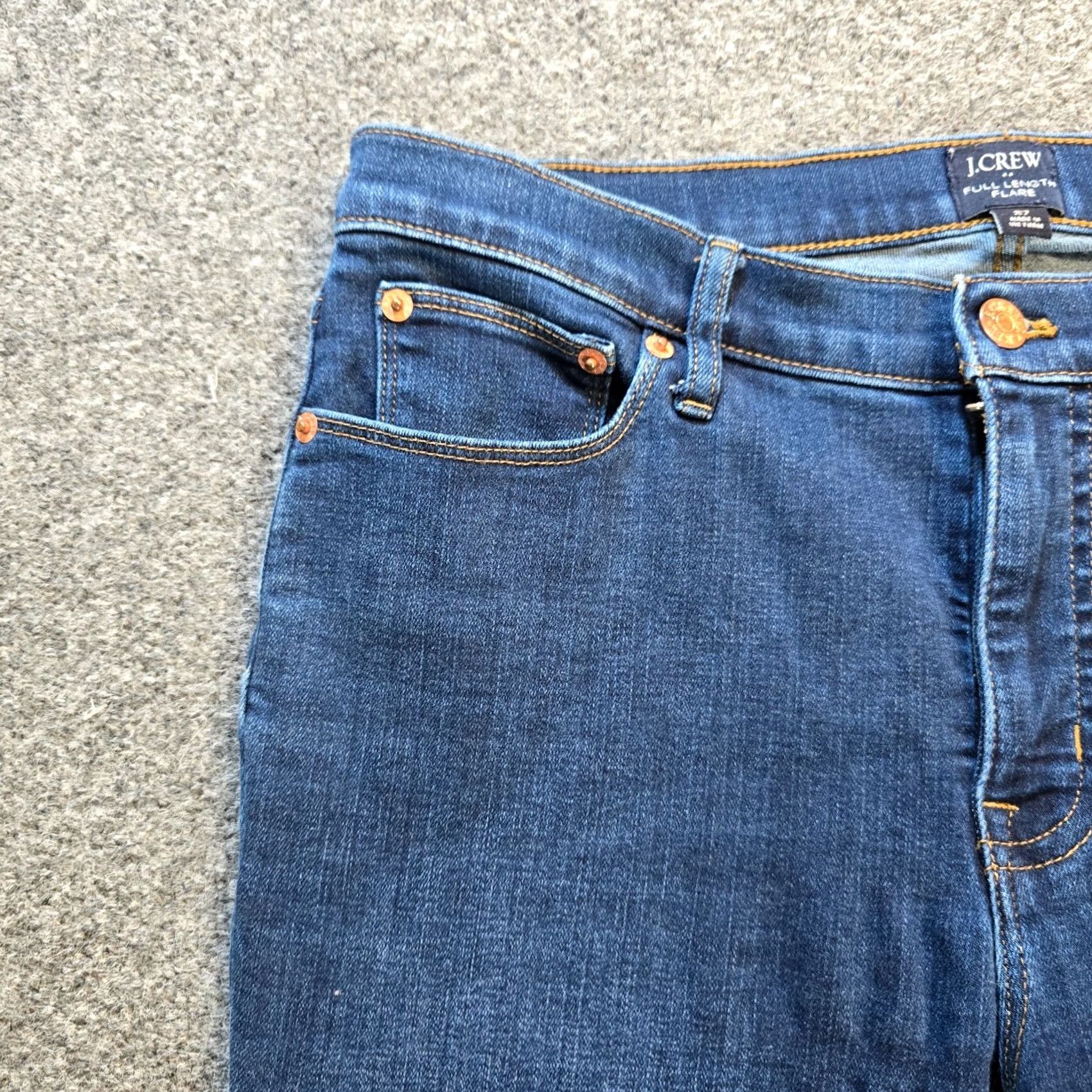 J.Crew J.CREW Jeans Womens 27 Blue Full Length Flare Stretch Mid Rise Casual Capsule Regular Denim 5-Pocket Inseam 32 Size 27" / US 4 / IT 40 - 3 Thumbnail