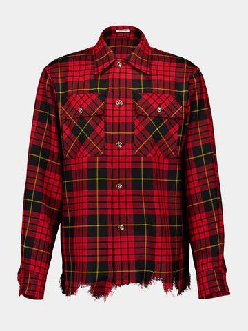 o1srvl11e0226 Distressed MacQueen Tartan Shirt In Multicolor