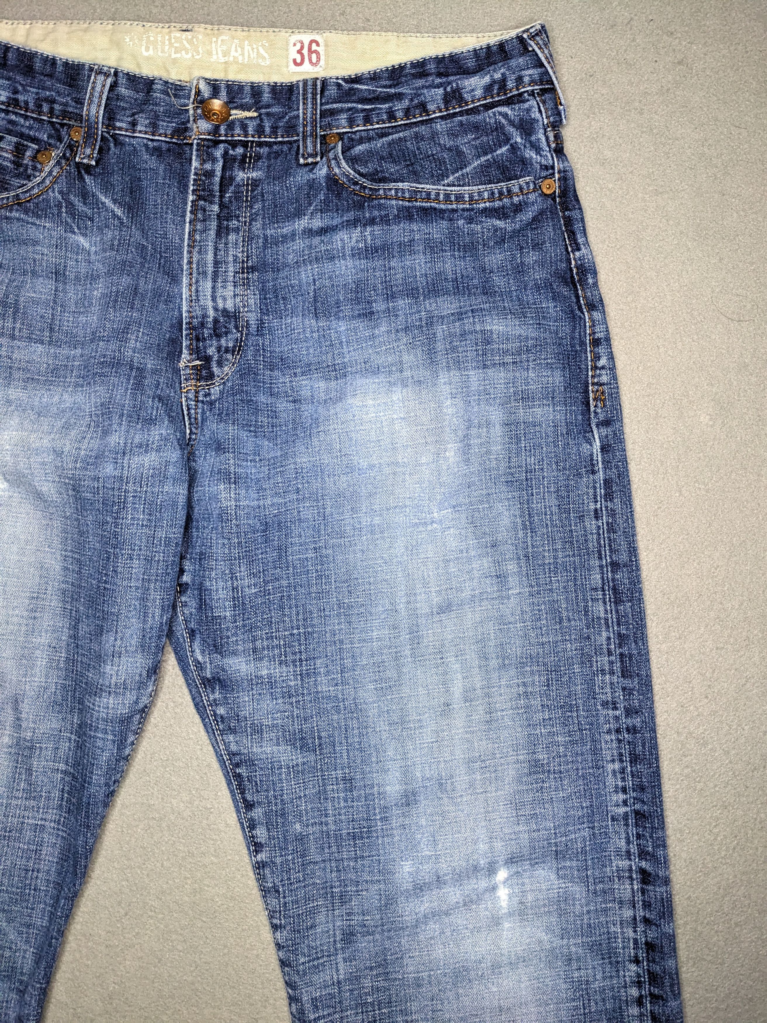 Guess VTG Guess Jeans The Cliff Bootcut Denim 35x29 Y2K Distressed Size US 35 - 3 Thumbnail