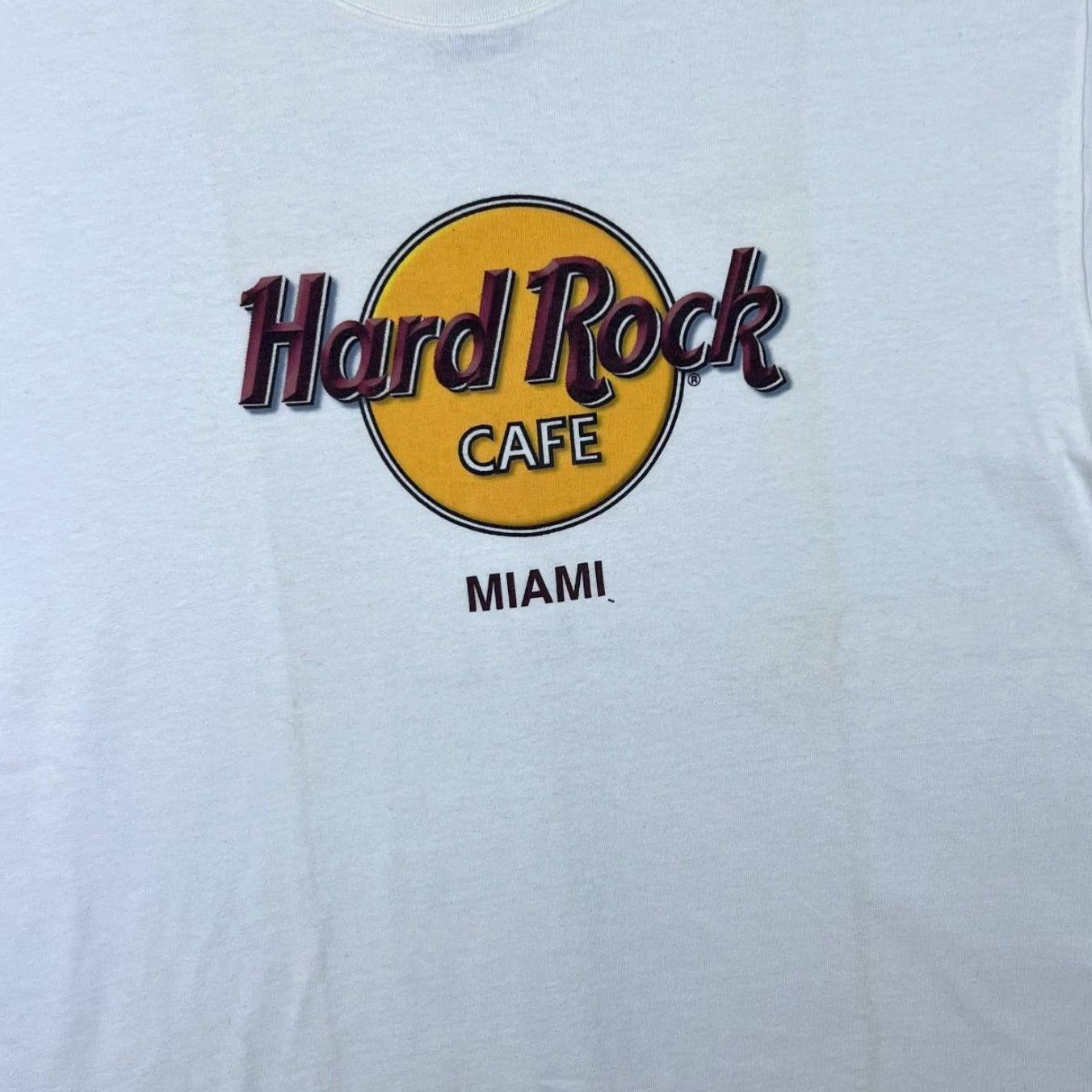 Hard Rock Cafe Vintage Hard Rock Cafe Miami Souvenir Logo Graphic White T-Shirt XL Mens Shirt Short Sleeve Round Neck 1990s OST? Size US XL / EU 56 / 4 - 5 Thumbnail