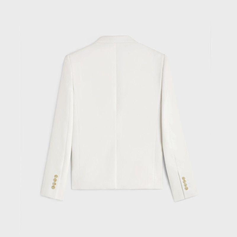 Celine o1w1db10526 2V3845 Short Jacket in White Size XXS / US 00 / IT 34 - 2 Thumbnail