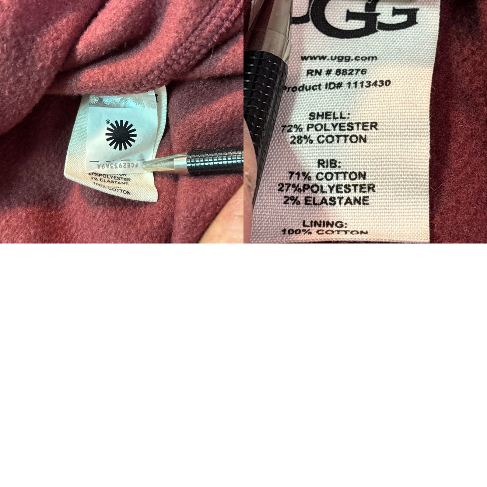 Ugg UGG Dress Hoodie Sweater XL Womens Burgundy Red Fleece Pullover Long Sleeve Drawstring Casual Women’s Knit Size XL / US 12-14 / IT 48-50 - 8 Thumbnail