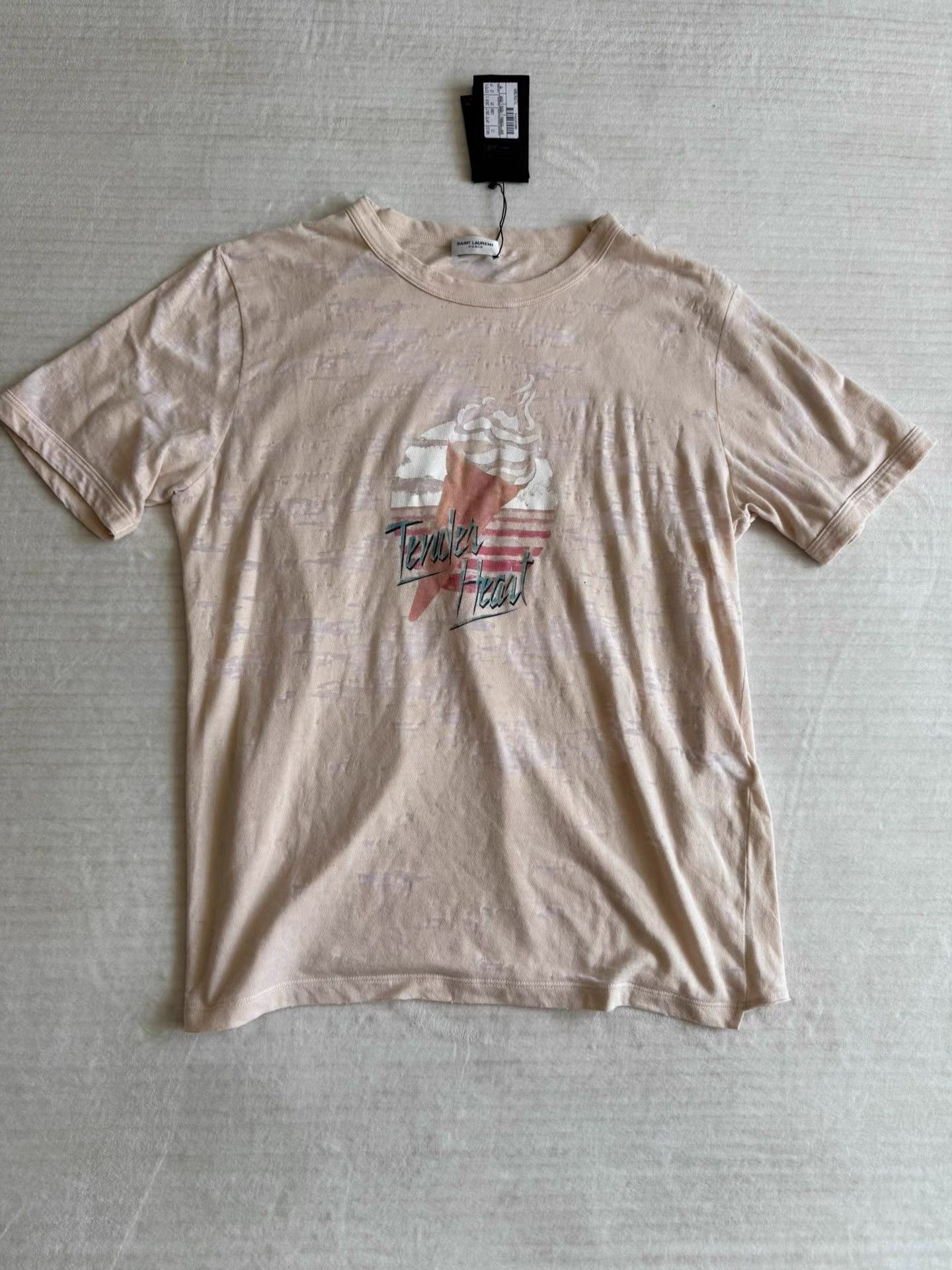 Saint Laurent Paris Saint Laurent Women's Ice Cream Pattern T-shirt K33 Size S / US 4 / IT 40 - 1 Thumbnail