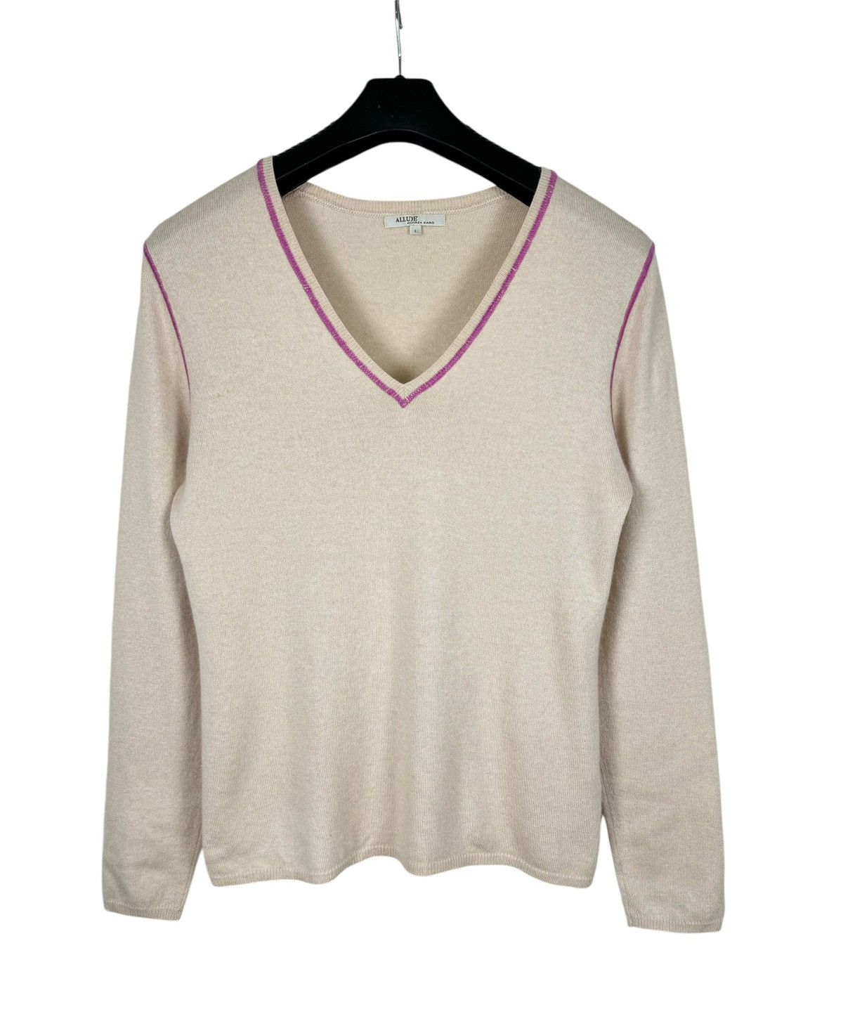 Allude Allude Silk-Cashmere Sweater V-Neck size L Size L / US 10 / IT 46 - 8 Thumbnail