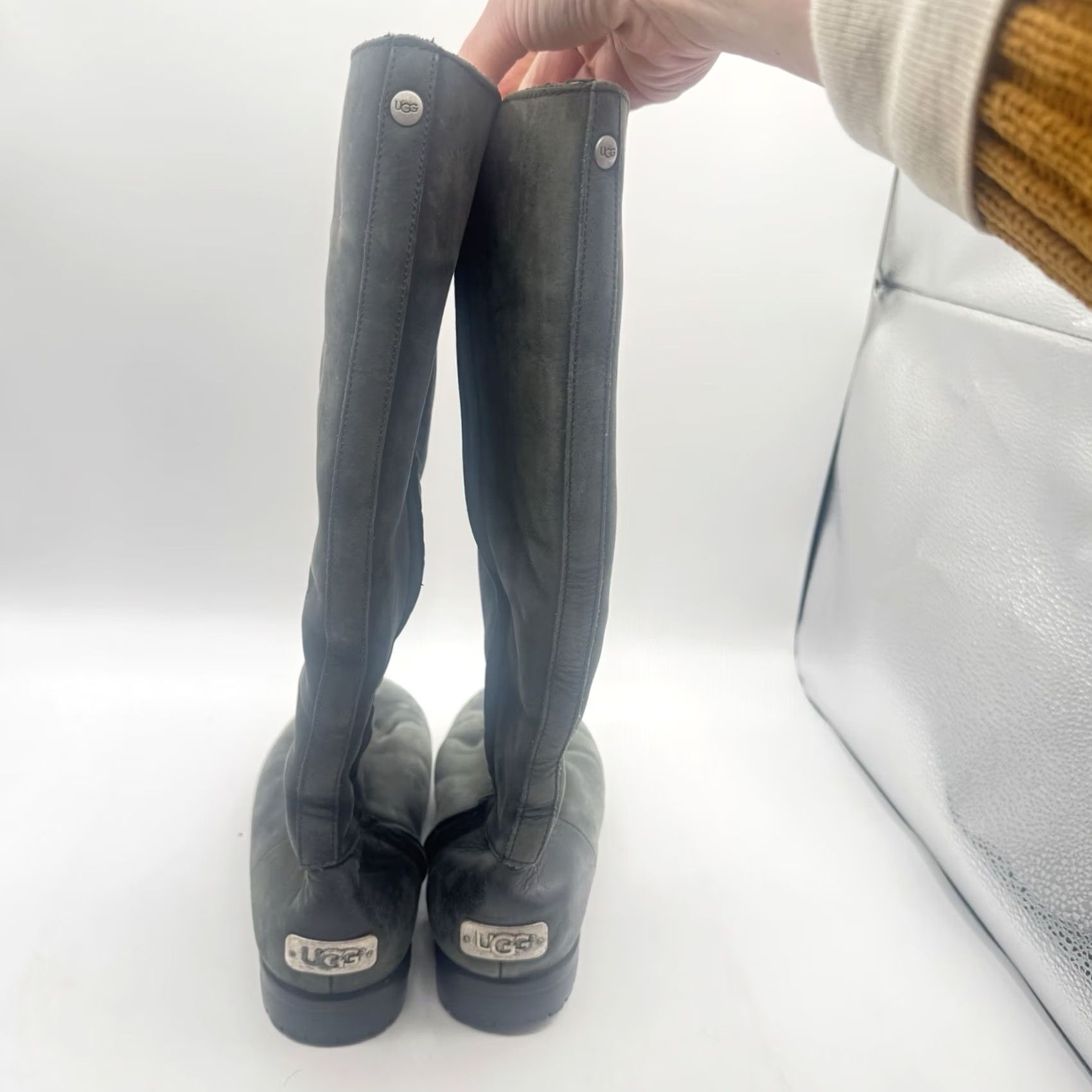 Ugg UGG Australia Junipero Boots Green Size 8 Women’s Tall Knee High Leather Suede Shearling Lined Zipper Flat Heel Riding Style Boots Womens Size US 8 / IT 38 - 3 Thumbnail