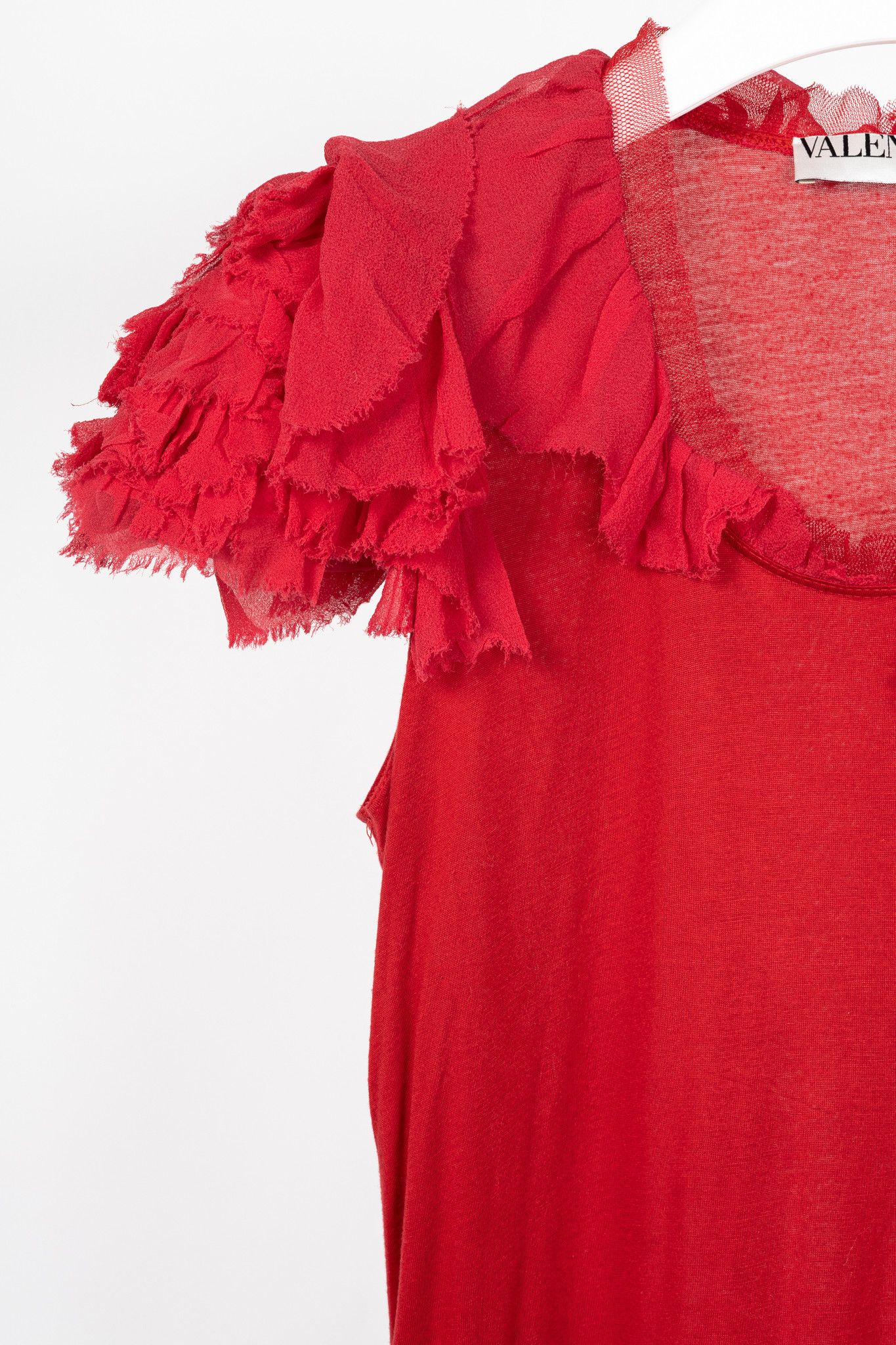 Valentino Valentino T-Shirt Couture Jersey Rosette Flutter-Sleeve Tee Size M / US 6-8 / IT 42-44 - 5 Thumbnail