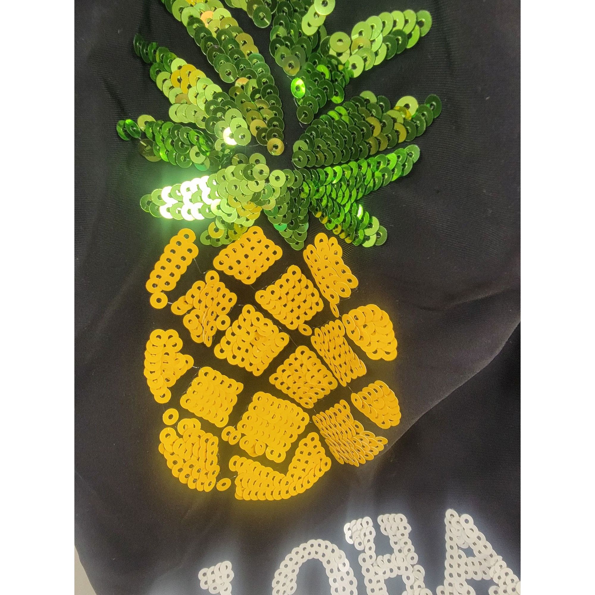 Other Womens Black Aloha Pineapple Sequin Swimsuit Small Size ONE SIZE - 2 Thumbnail