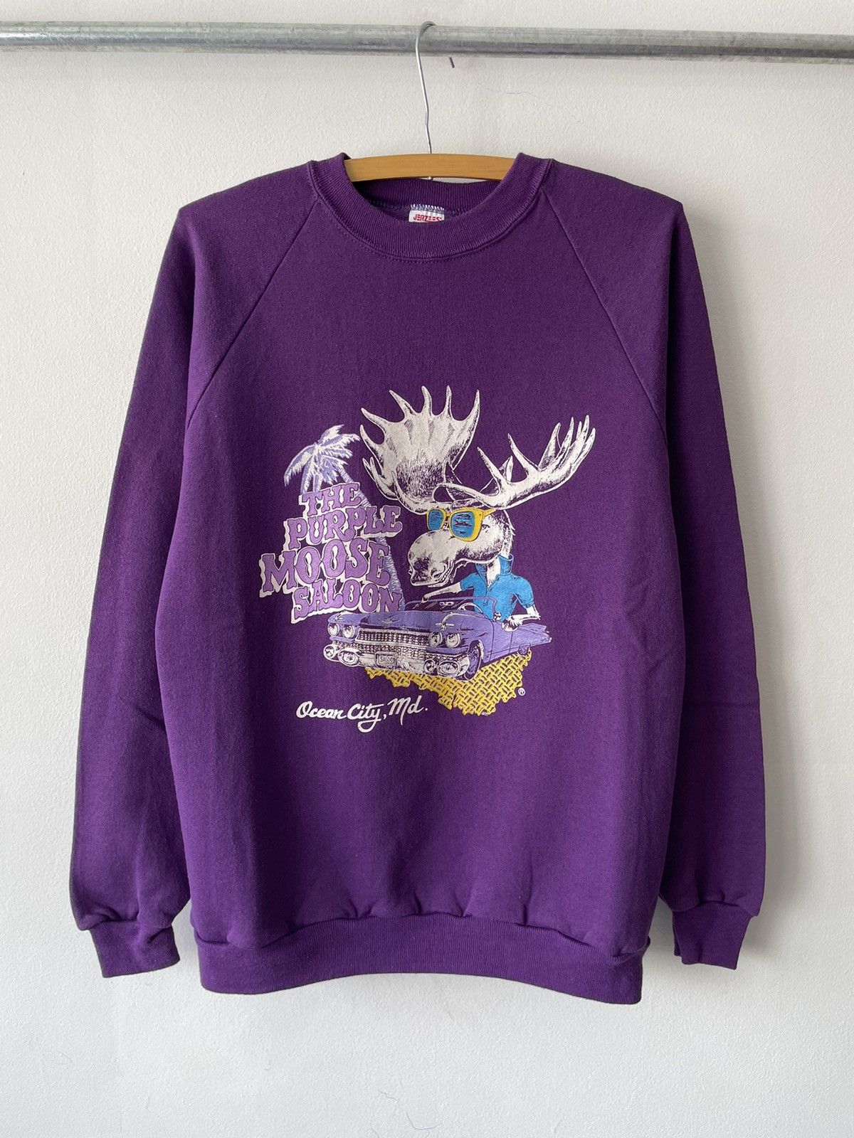 Russell Athletic × Vintage Vintage 80s The Purple Moose Saloon Crew Size US L / EU 52-54 / 3 - 1 Thumbnail