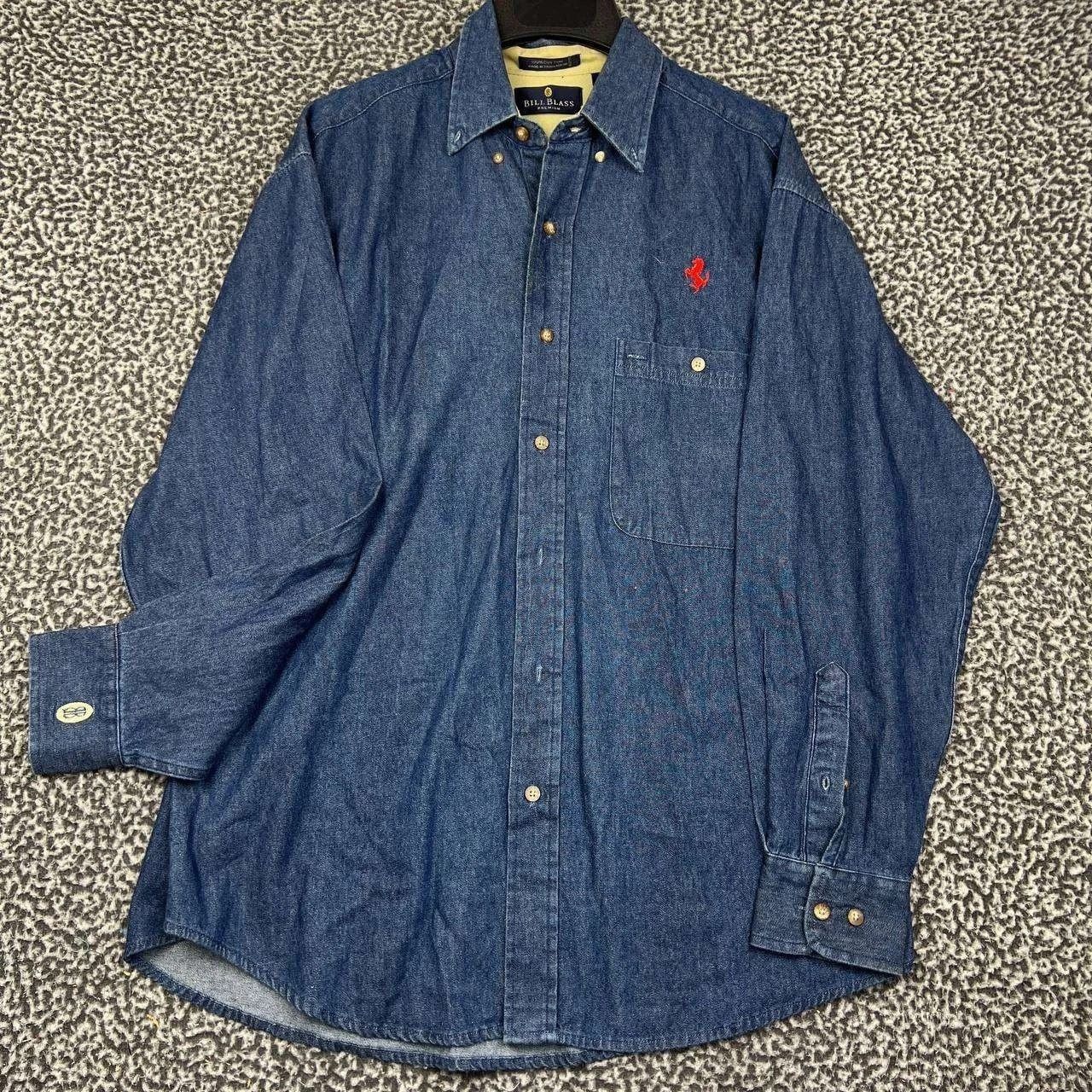 Bill Blass Bill Blass Premium Button Down Shirt Men M Blue Denim Cotton Size US M / EU 48-50 / 2 - 1 Thumbnail